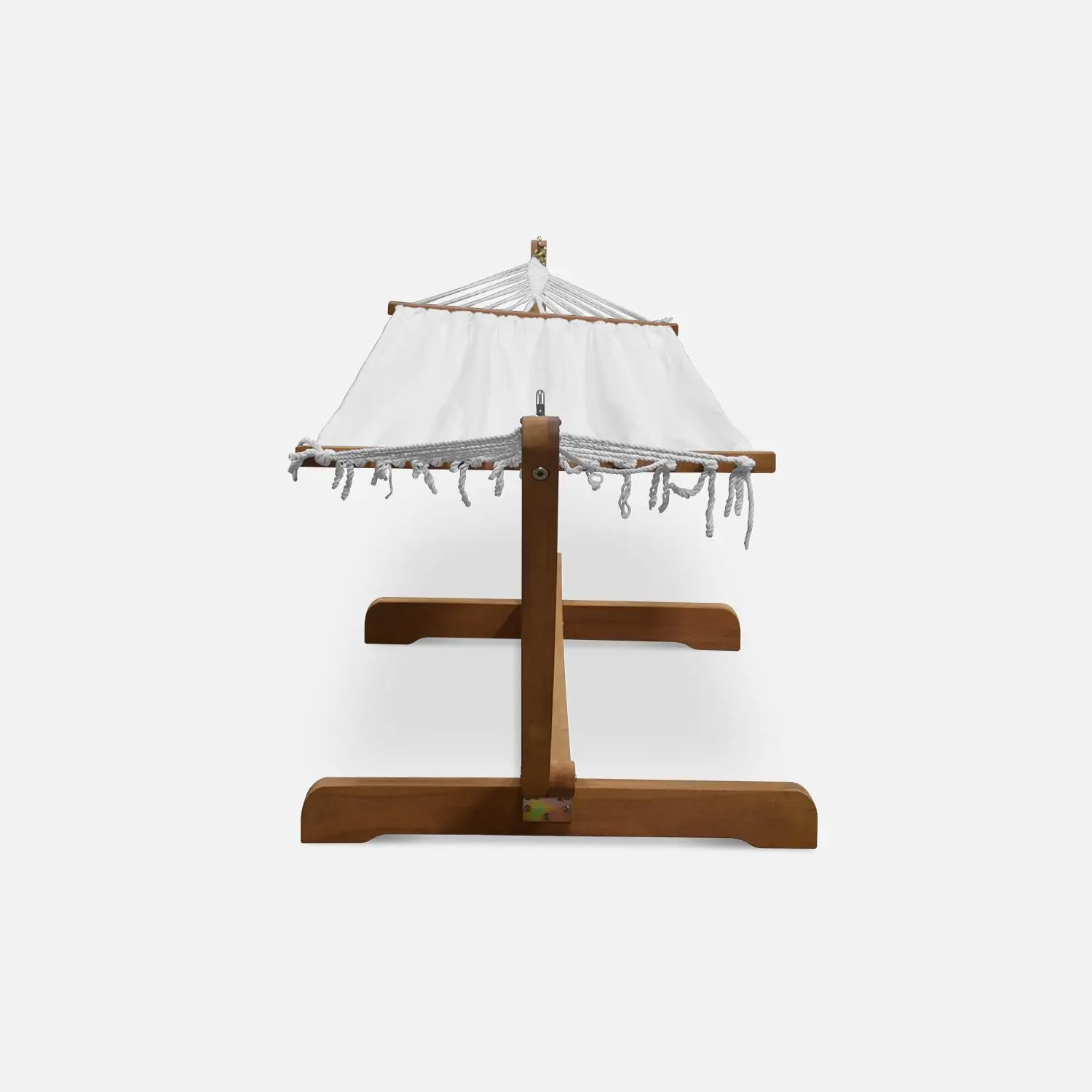 Hamac sur pieds bois d'eucalyptus toile en coton