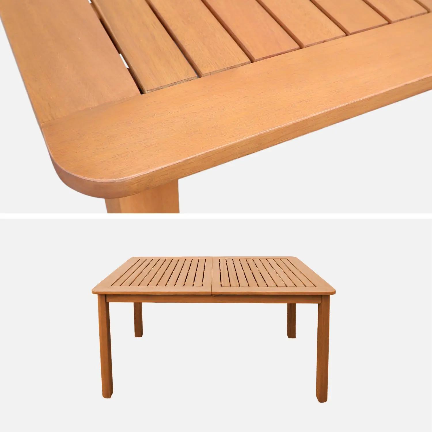 Table de jardin extensible bois d'eucalyptus 4-6 places