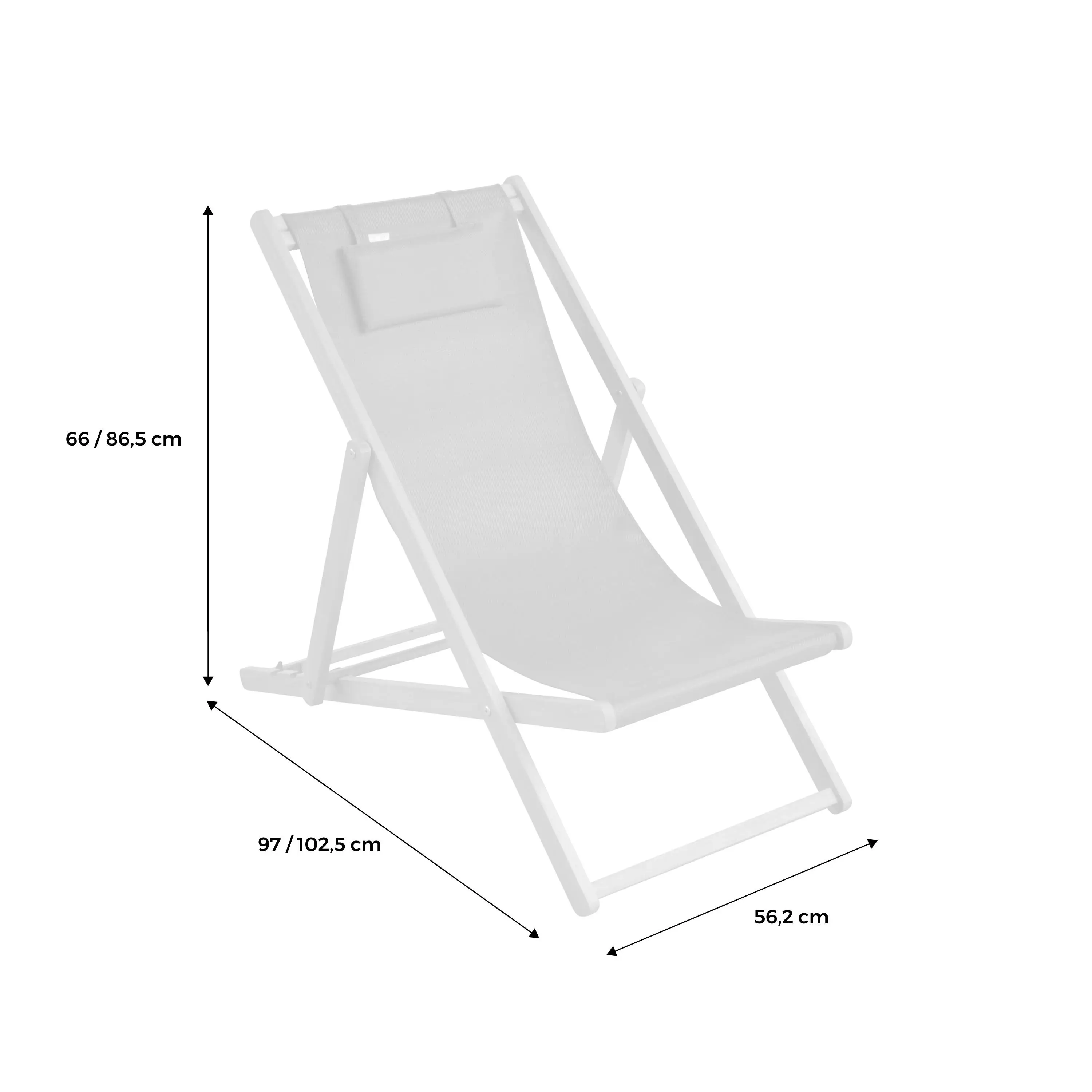 Chilienne bois d'eucalyptus pliante multi positions (lot de 2)