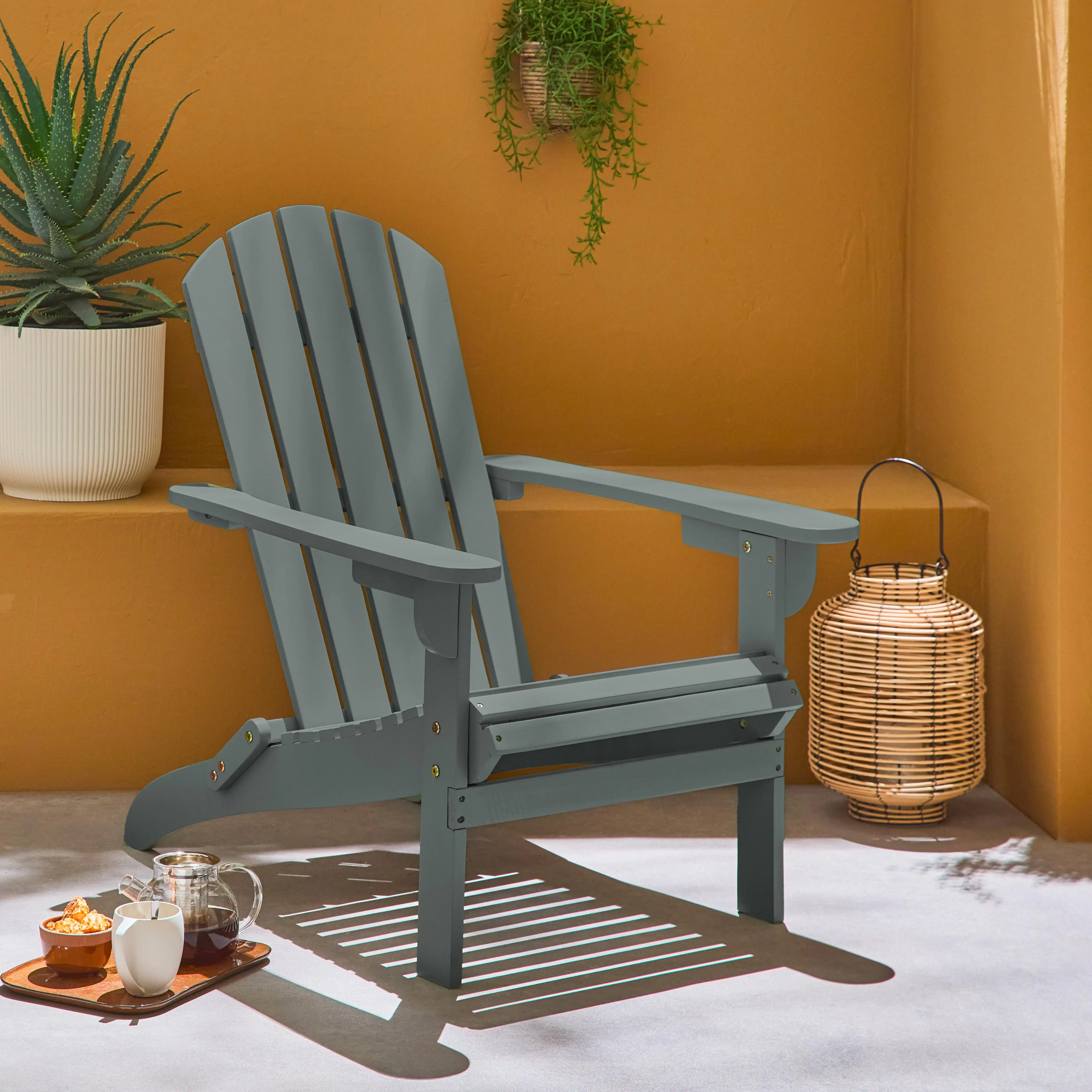 Fauteuil bois d'acacia avec accoudoirs