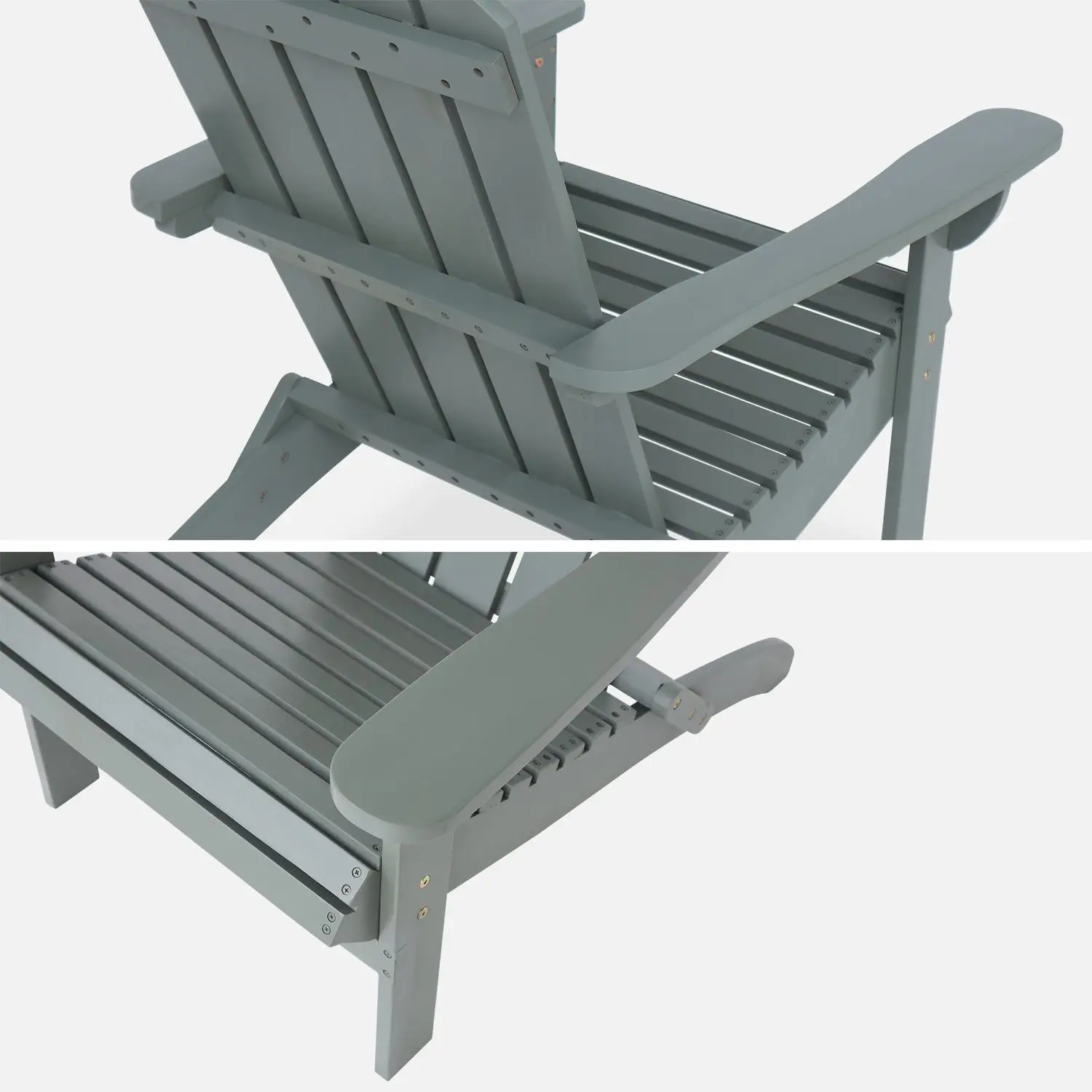 Fauteuil bois d'acacia avec accoudoirs