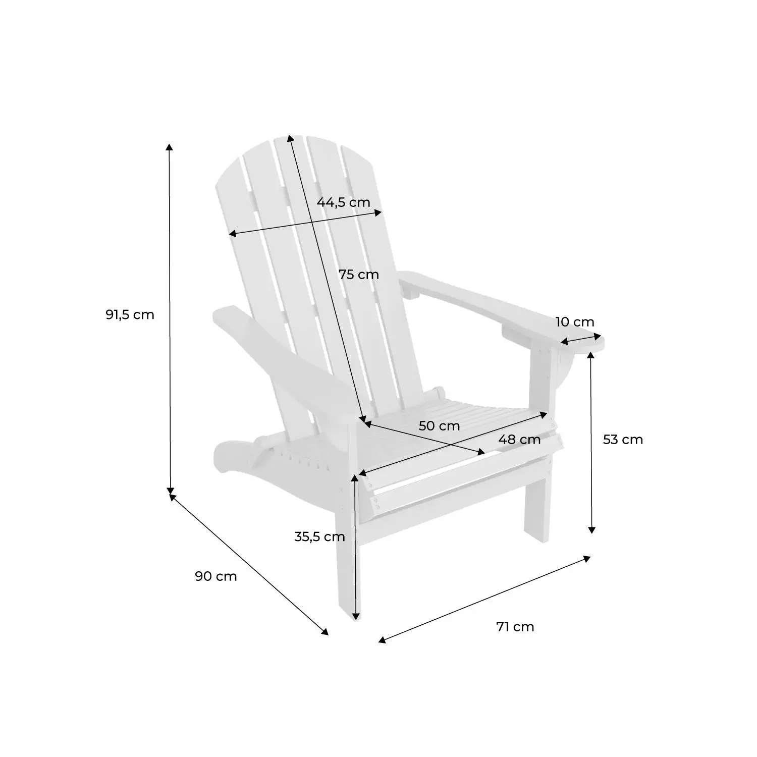 Fauteuil bois d'acacia avec accoudoirs
