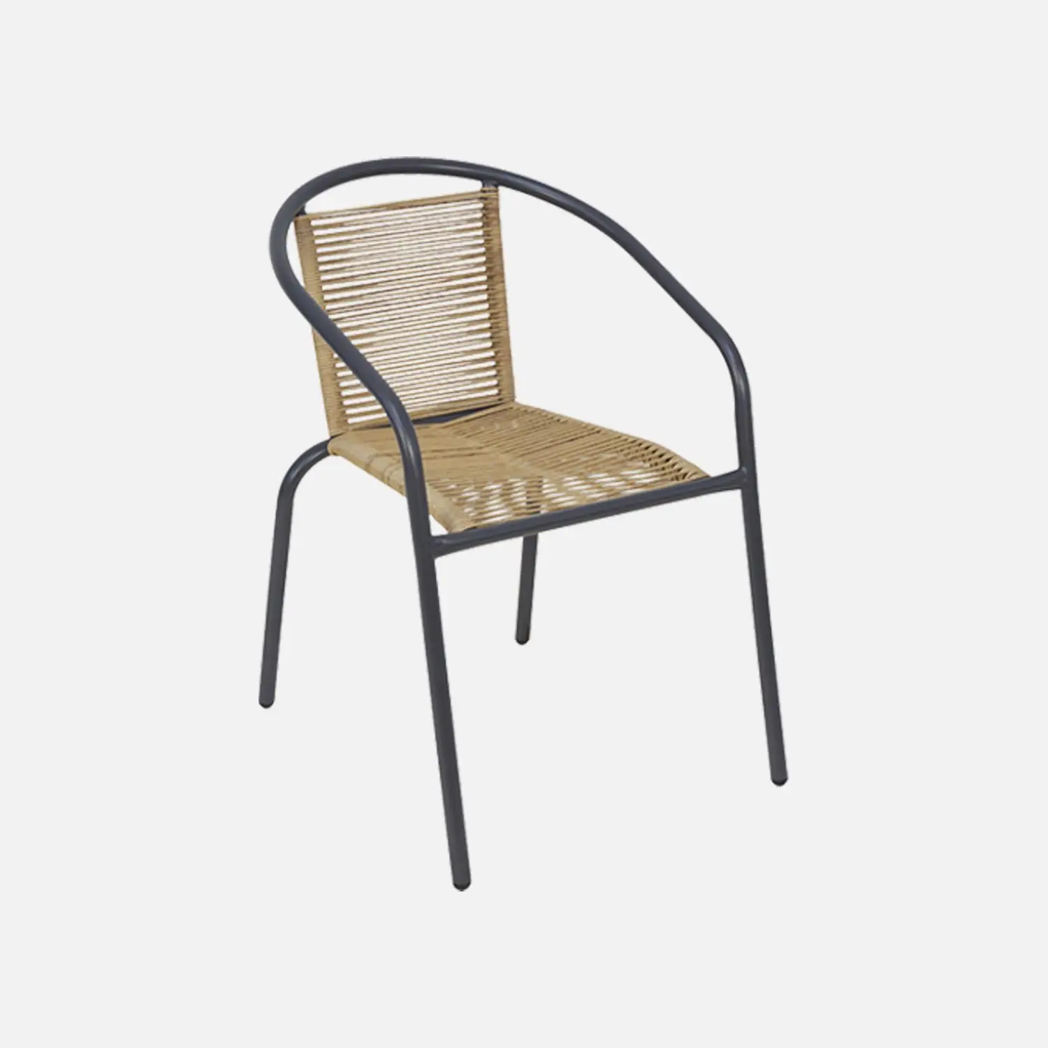 Fauteuil de jardin acier et résine (lot de 4)