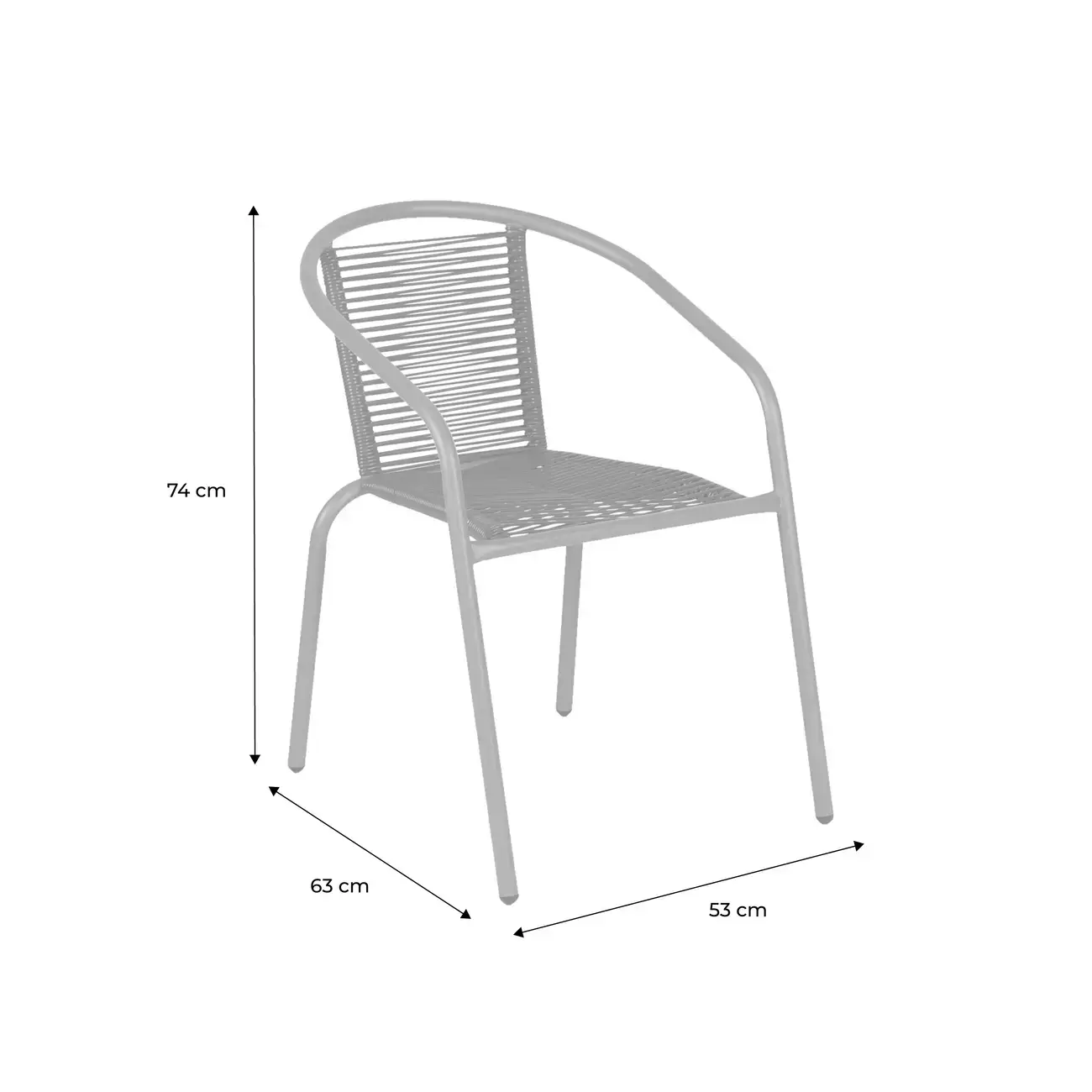 Fauteuil de jardin acier et résine (lot de 4)