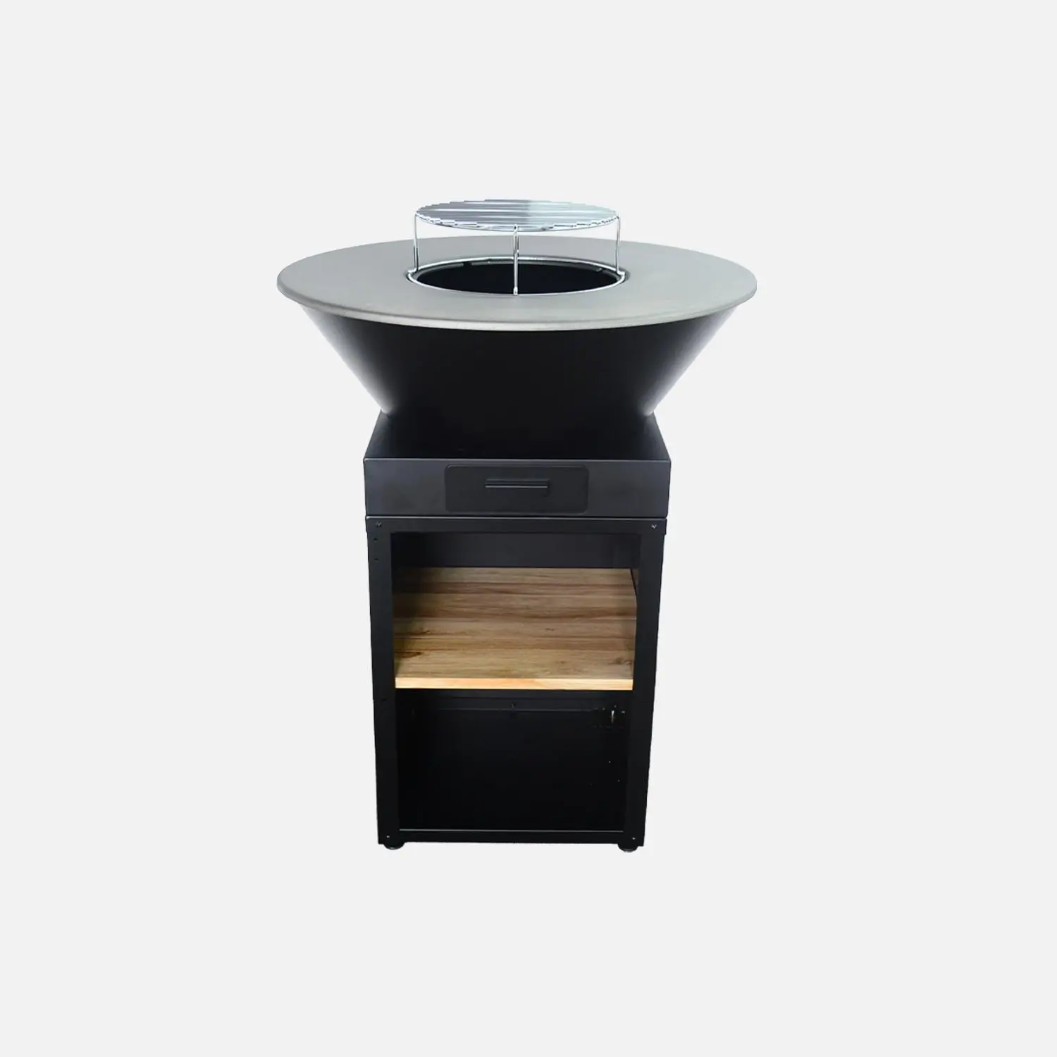Brasero barbecue Ø81,5cm avec grille de cuisson, stockage bois et housse