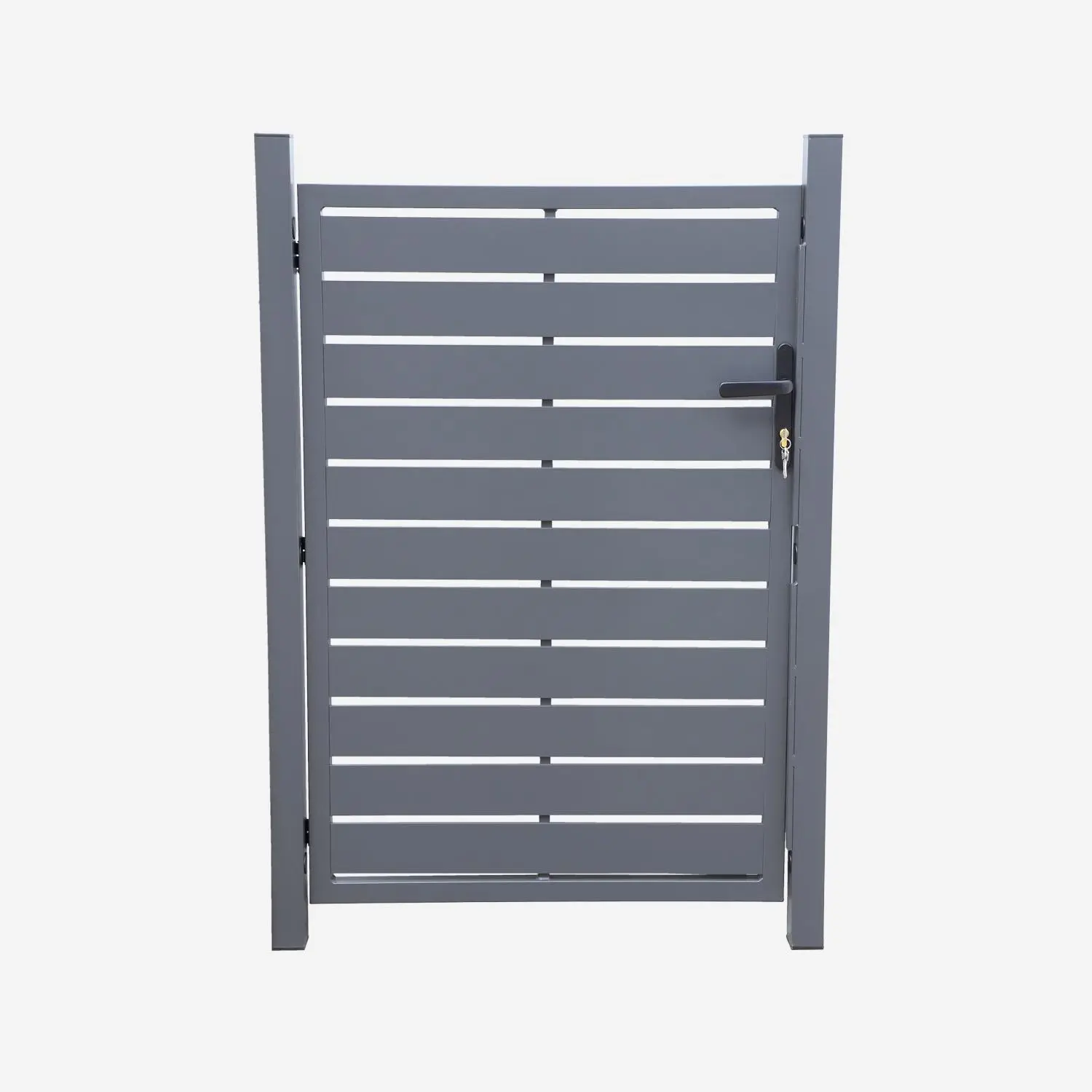 Portillon battant de jardin aluminium avec serrure et poignée