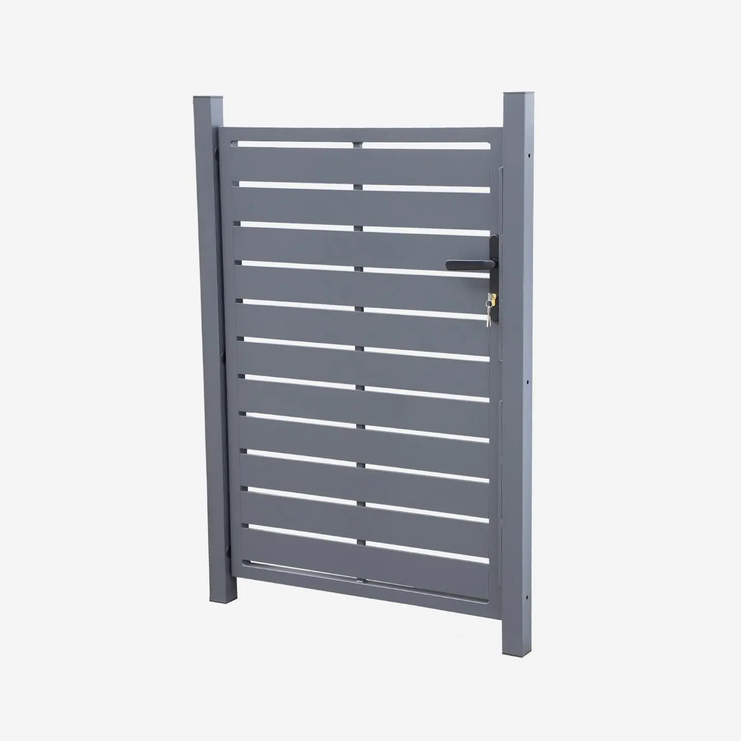 Portillon battant de jardin aluminium avec serrure et poignée
