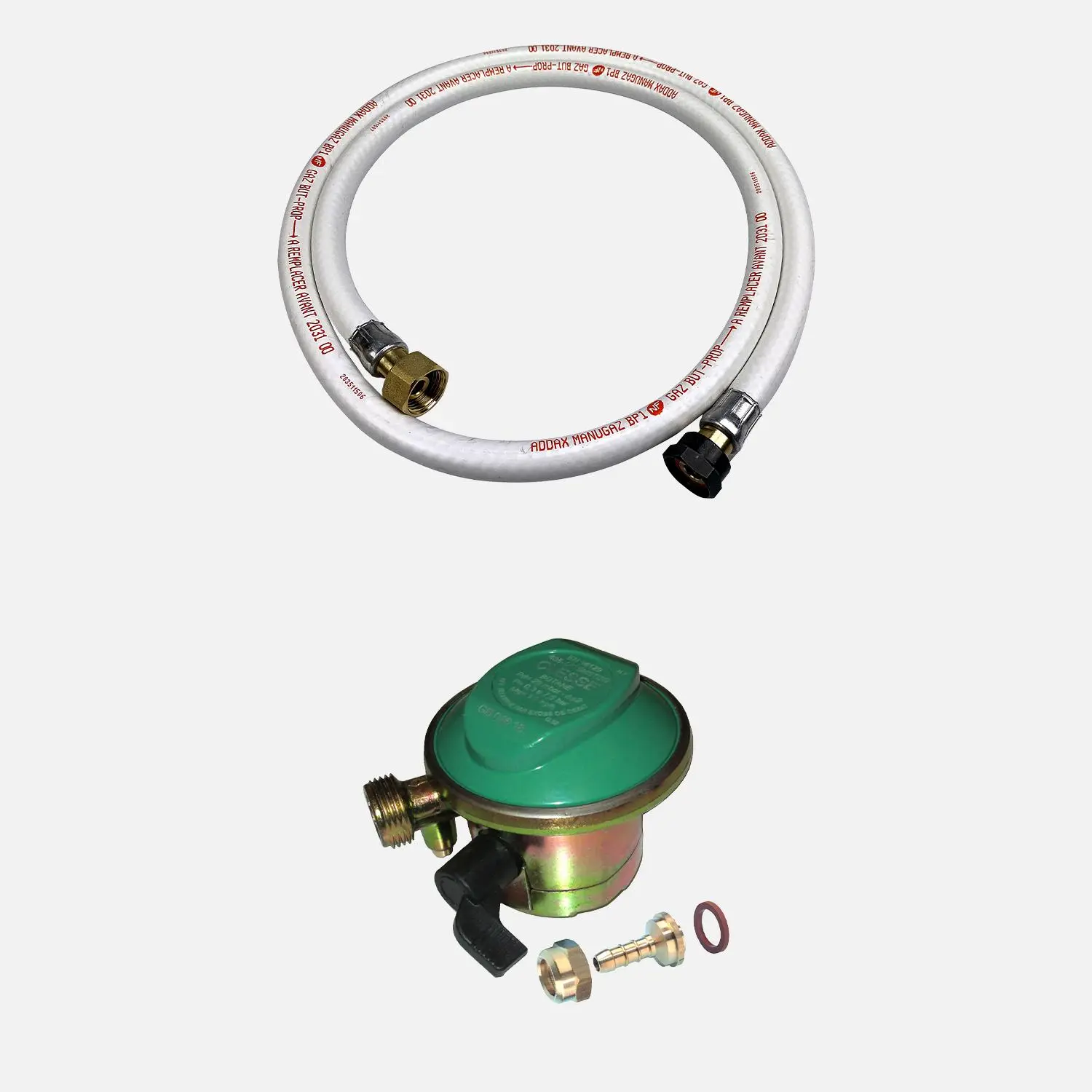 Kit tuyau flexible de gaz + détendeur Quick-on Butane 20mm