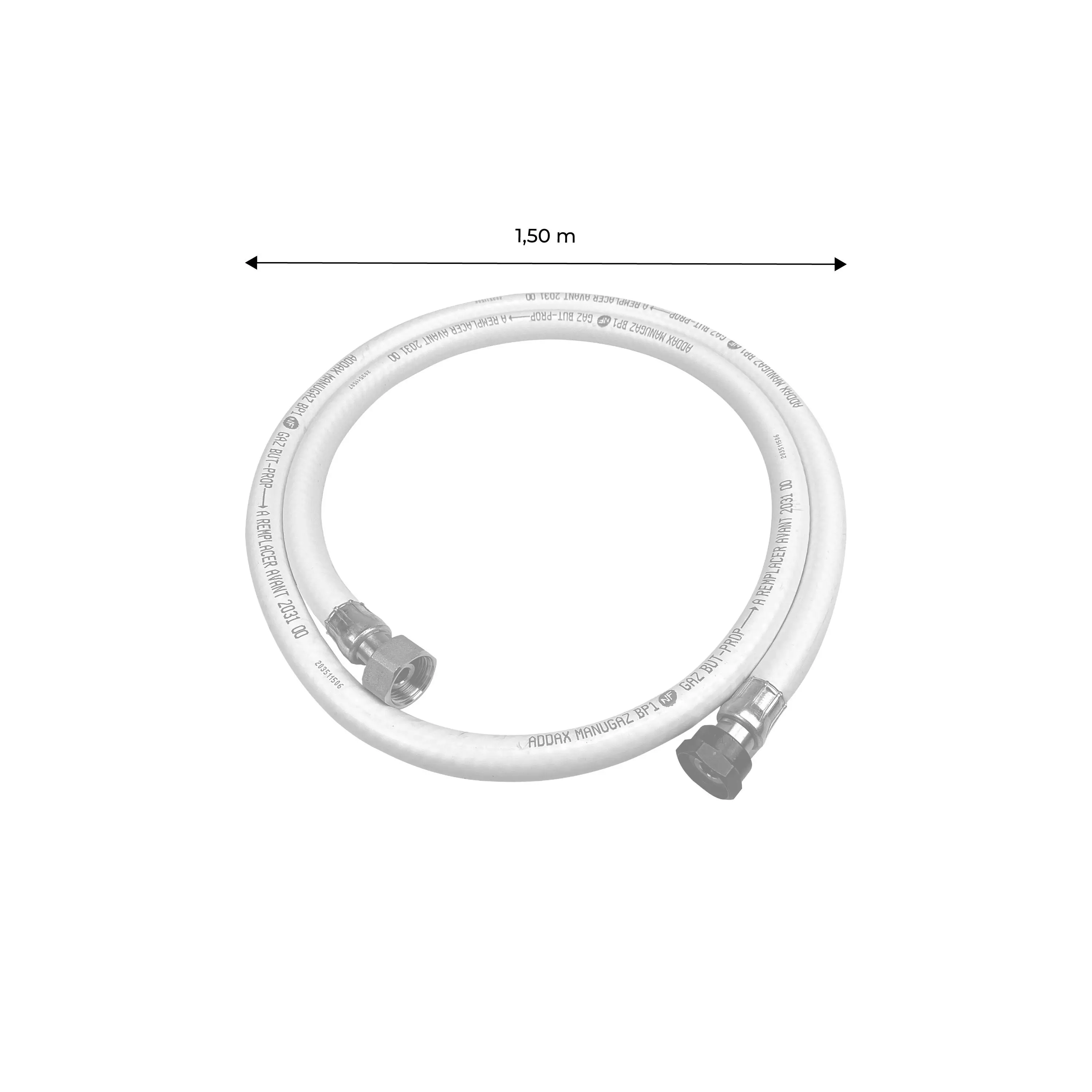Kit tuyau flexible de gaz + détendeur Quick-on Propane 20mm