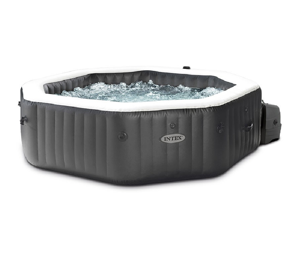 Spa Gonflable – INTEX – Carbone 4 places + Couverture Thermique – DESTOCKAGE