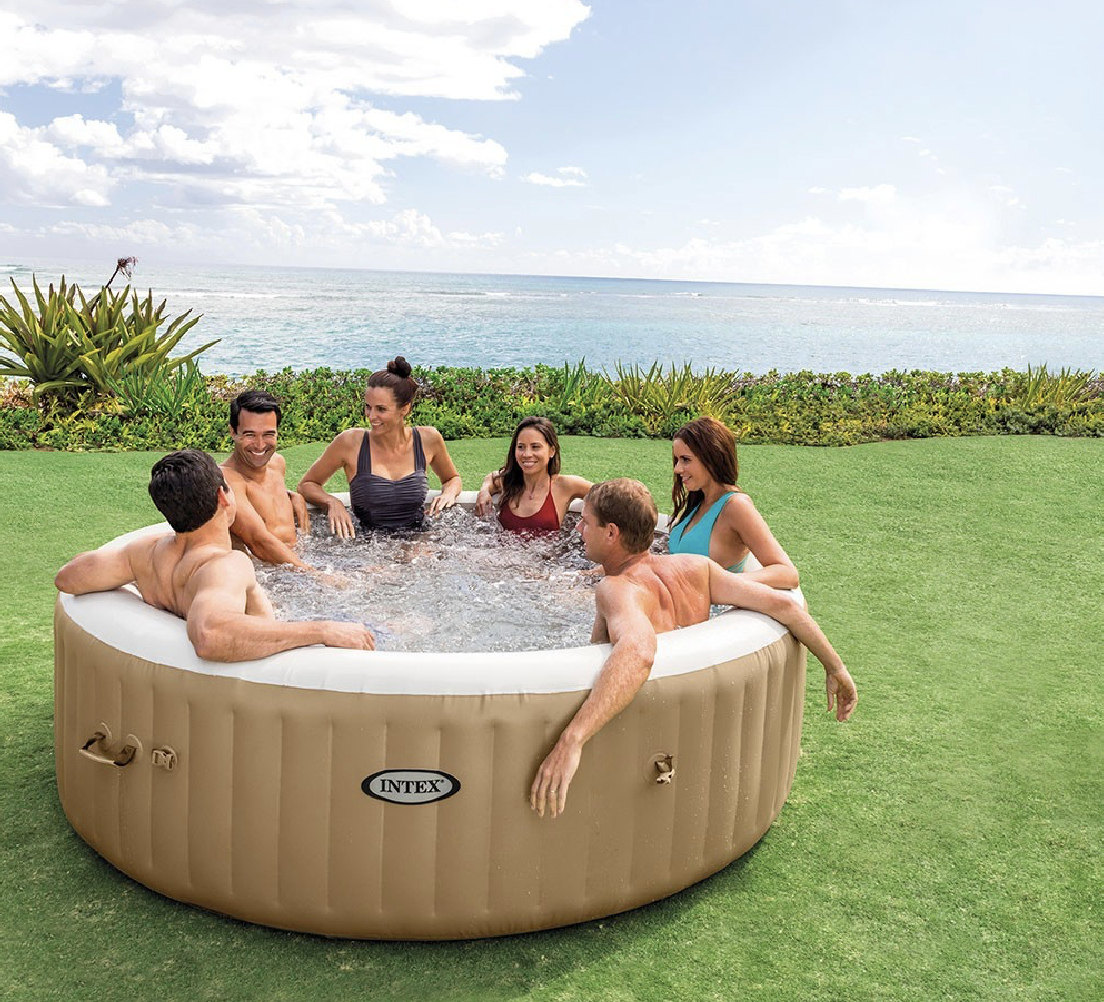 Spa Gonflable – INTEX – Sahara 8 places + Couverture Thermique – DESTOCKAGE
