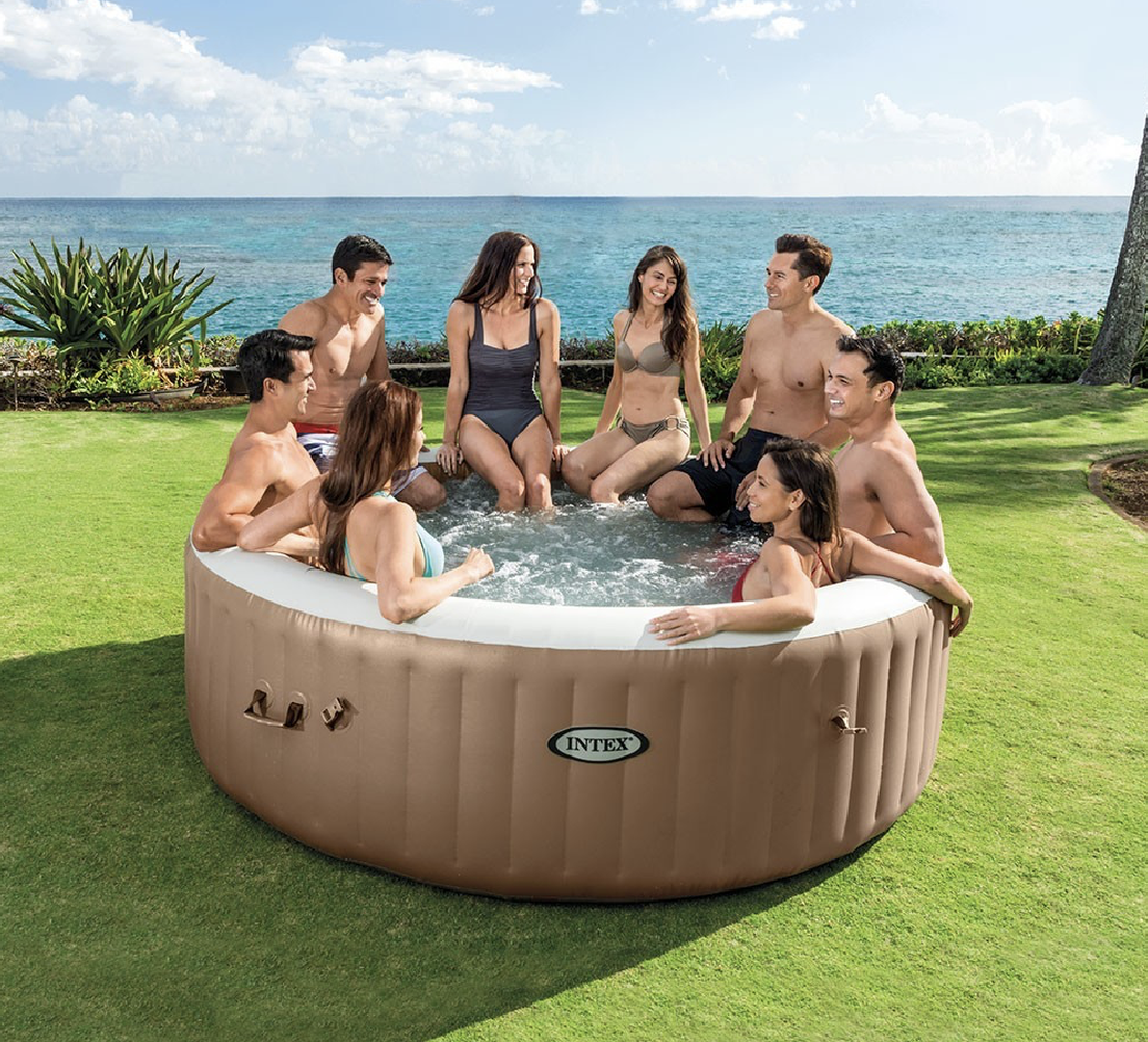 Spa Gonflable – INTEX – Sahara 8 places + Couverture Thermique – DESTOCKAGE