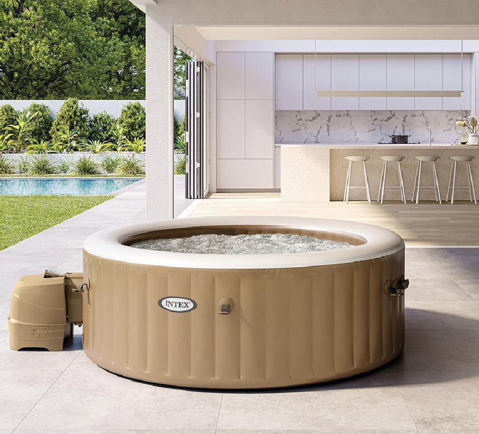 Spa Gonflable – INTEX – Sahara 4 places + Couverture Thermique – DESTOCKAGE