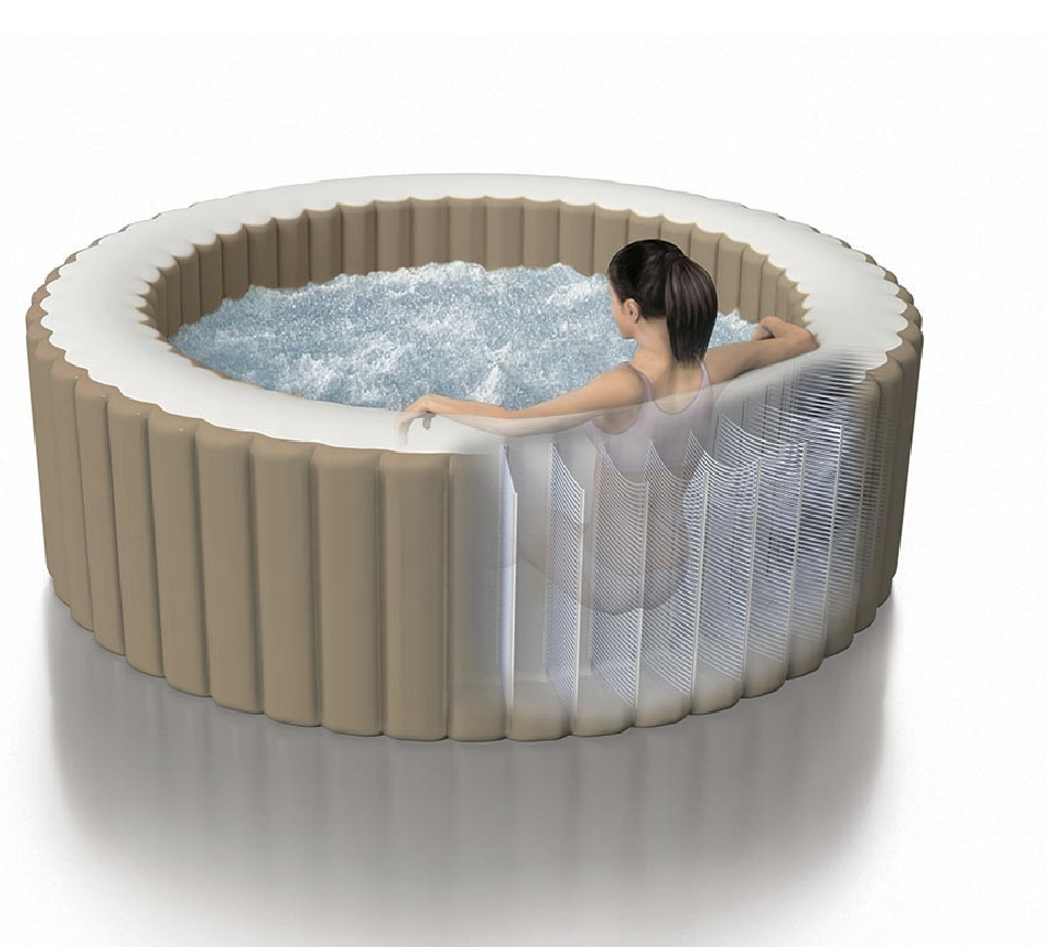 Spa Gonflable – INTEX – Sahara 4 places + Couverture Thermique – DESTOCKAGE