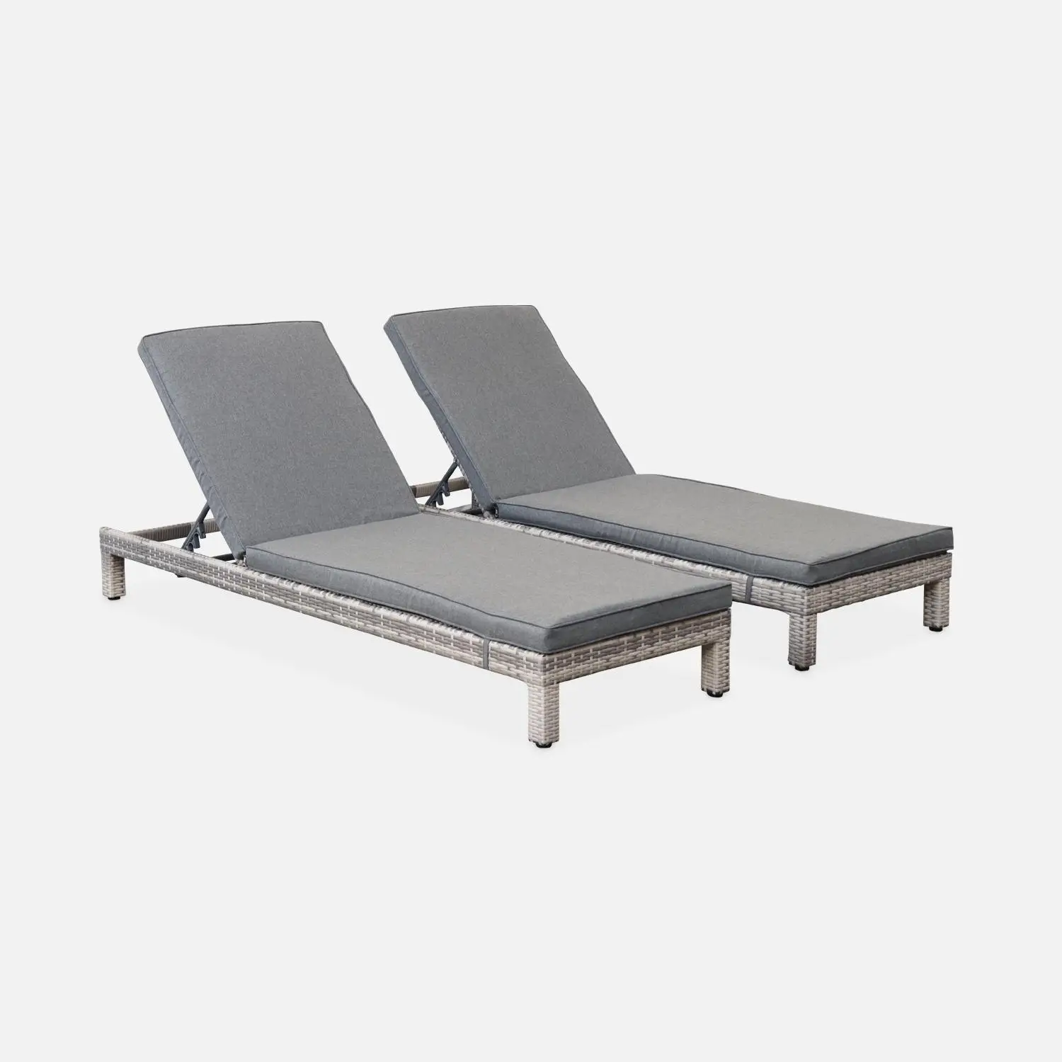 Bain de soleil résine tressée multi positions (lot de 2)
