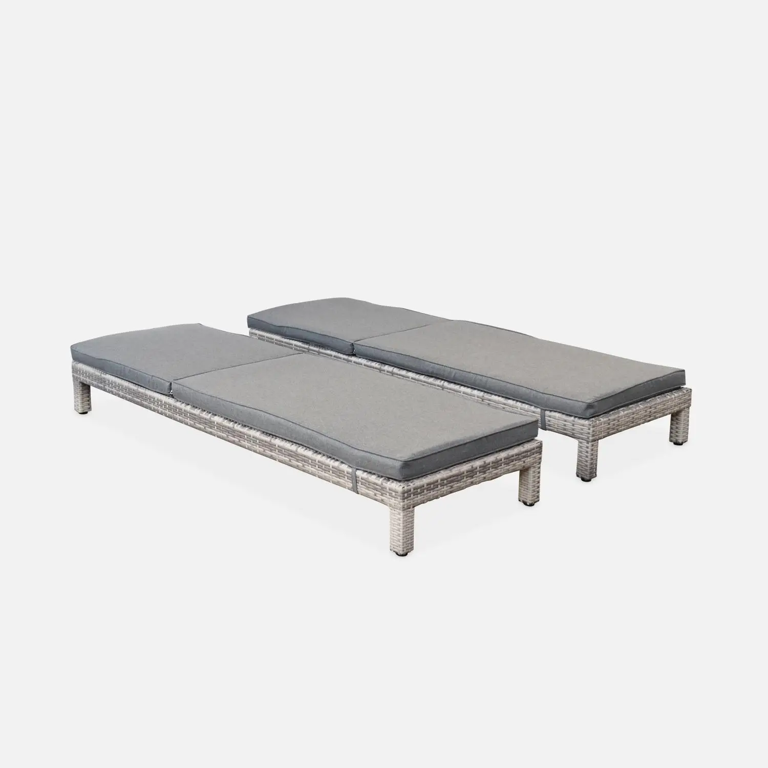 Bain de soleil résine tressée multi positions (lot de 2)