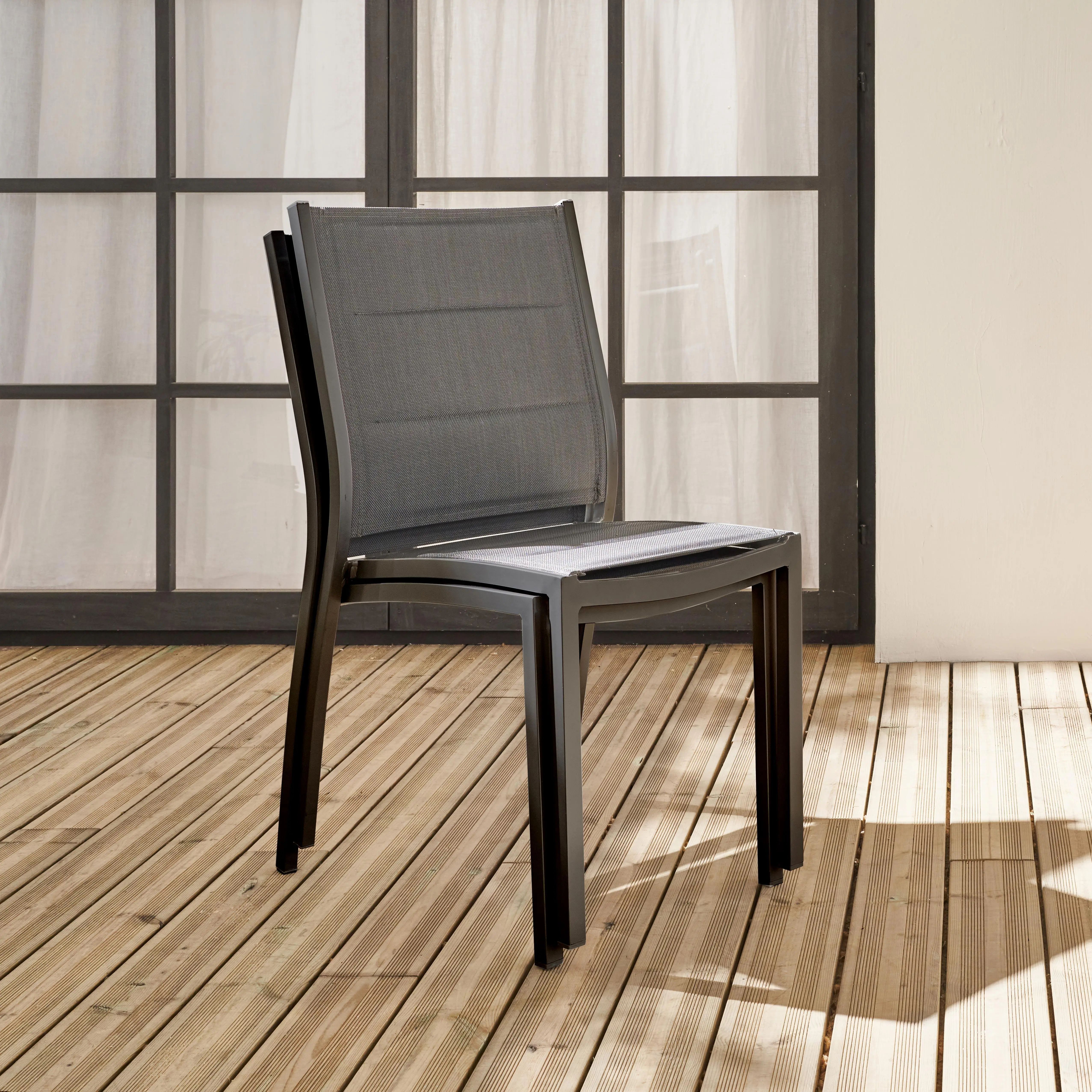 Chaise de jardin empilable aluminium (lot de 2)