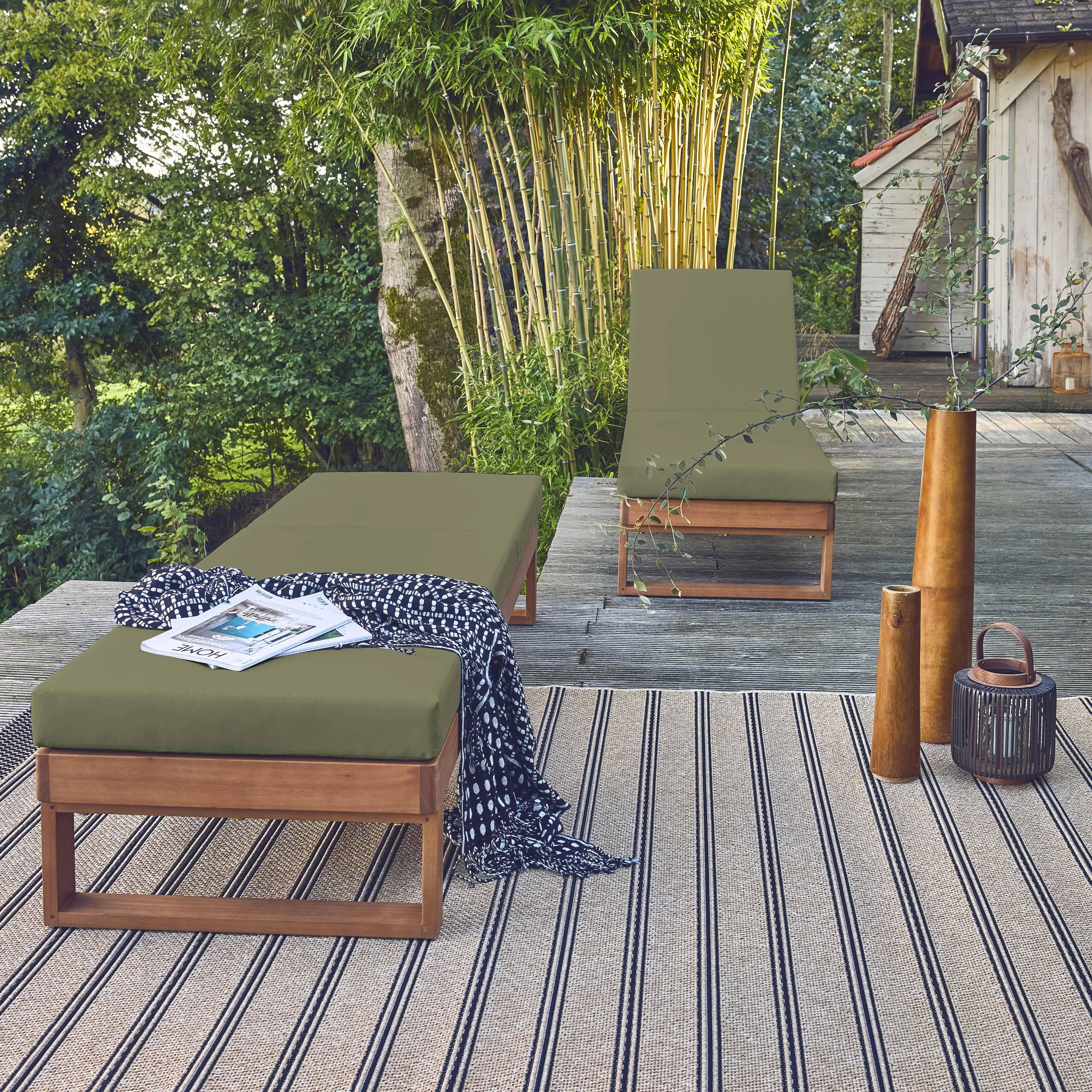 Bain de soleil bois d'eucalyptus multi positions (lot de 2)