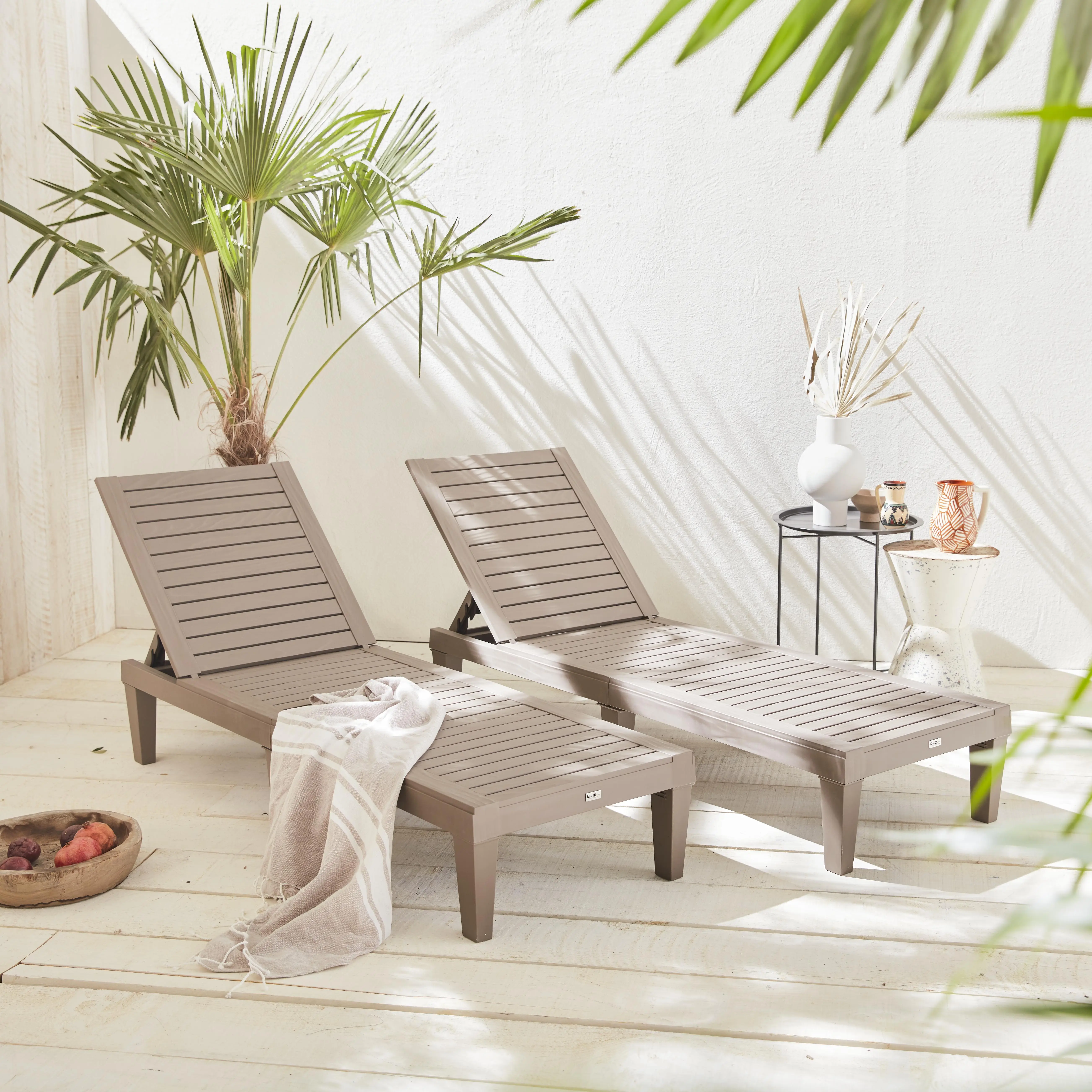 Bain de soleil plastique multi positions (lot de 2)