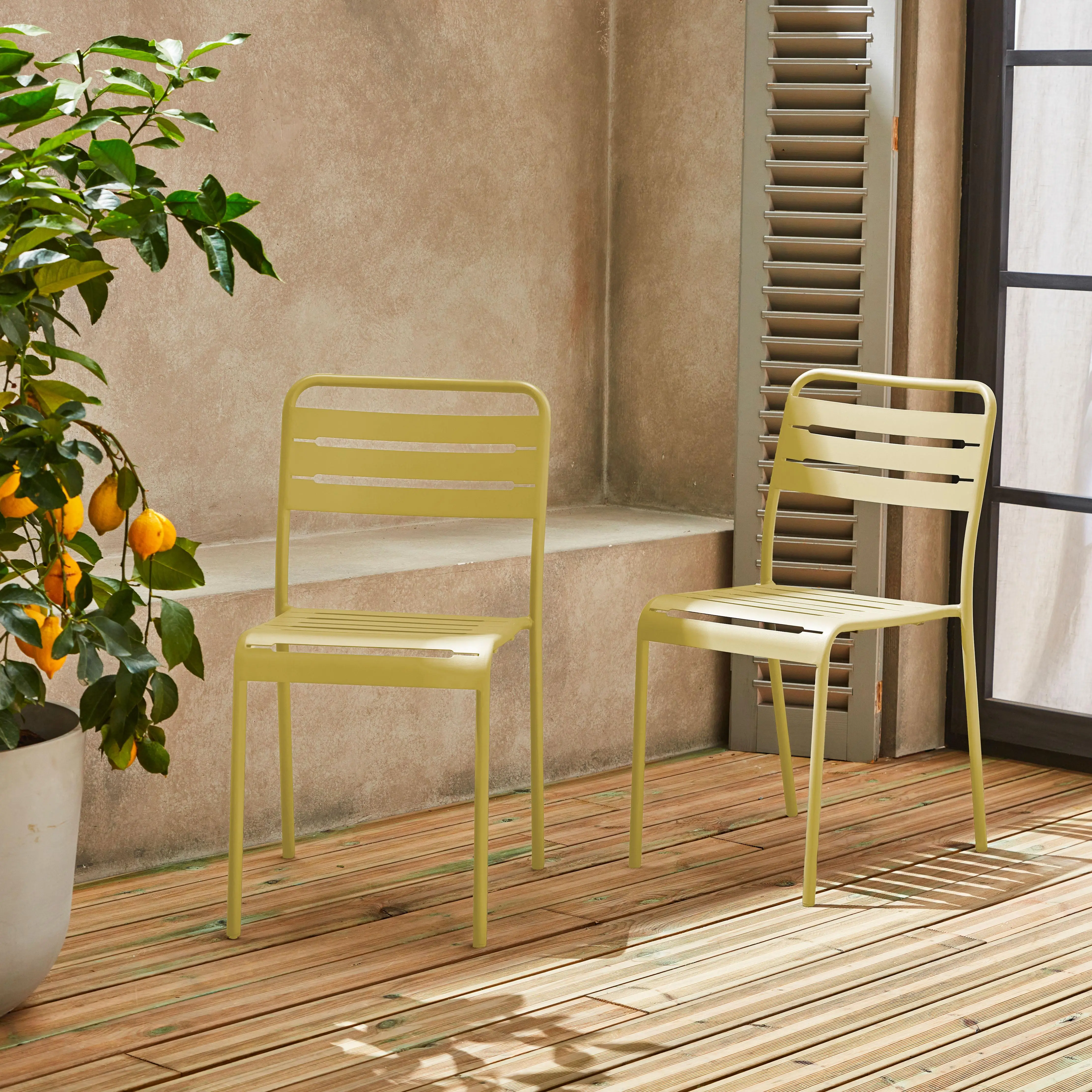 Chaise de jardin acier (lot de 2)