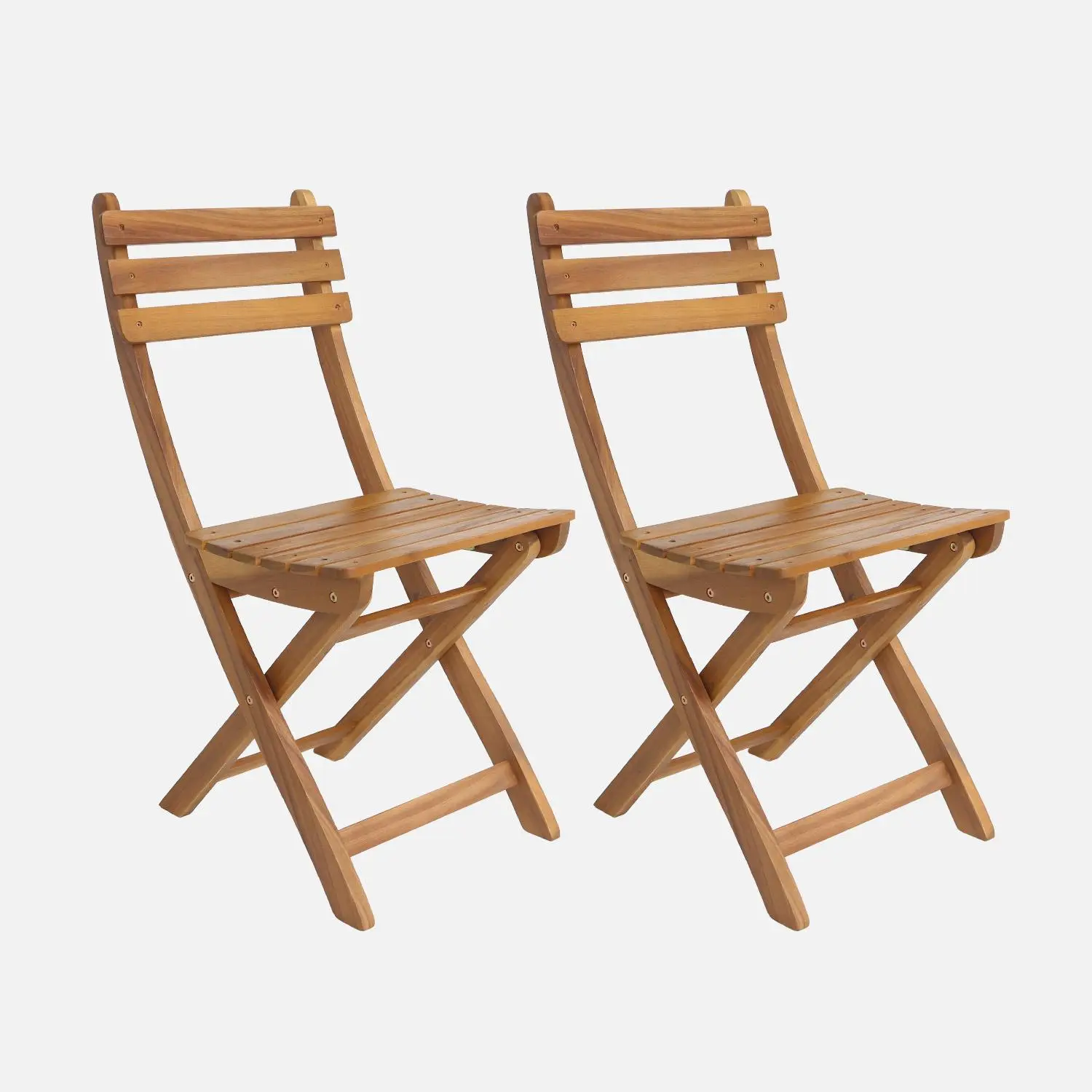 Chaise de jardin pliante bois d'acacia (lot de 2)