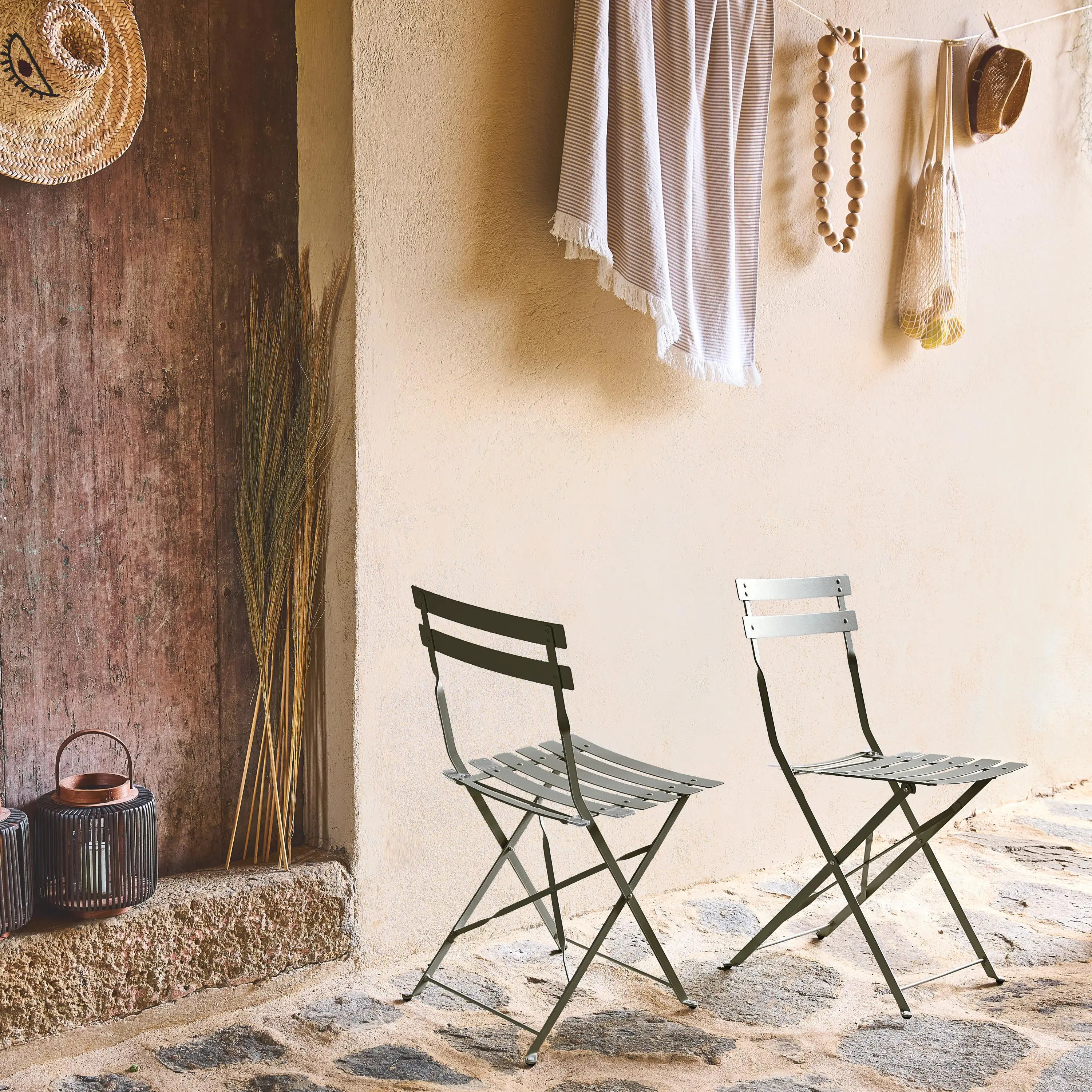 Chaise de jardin pliante métal (lot de 2)