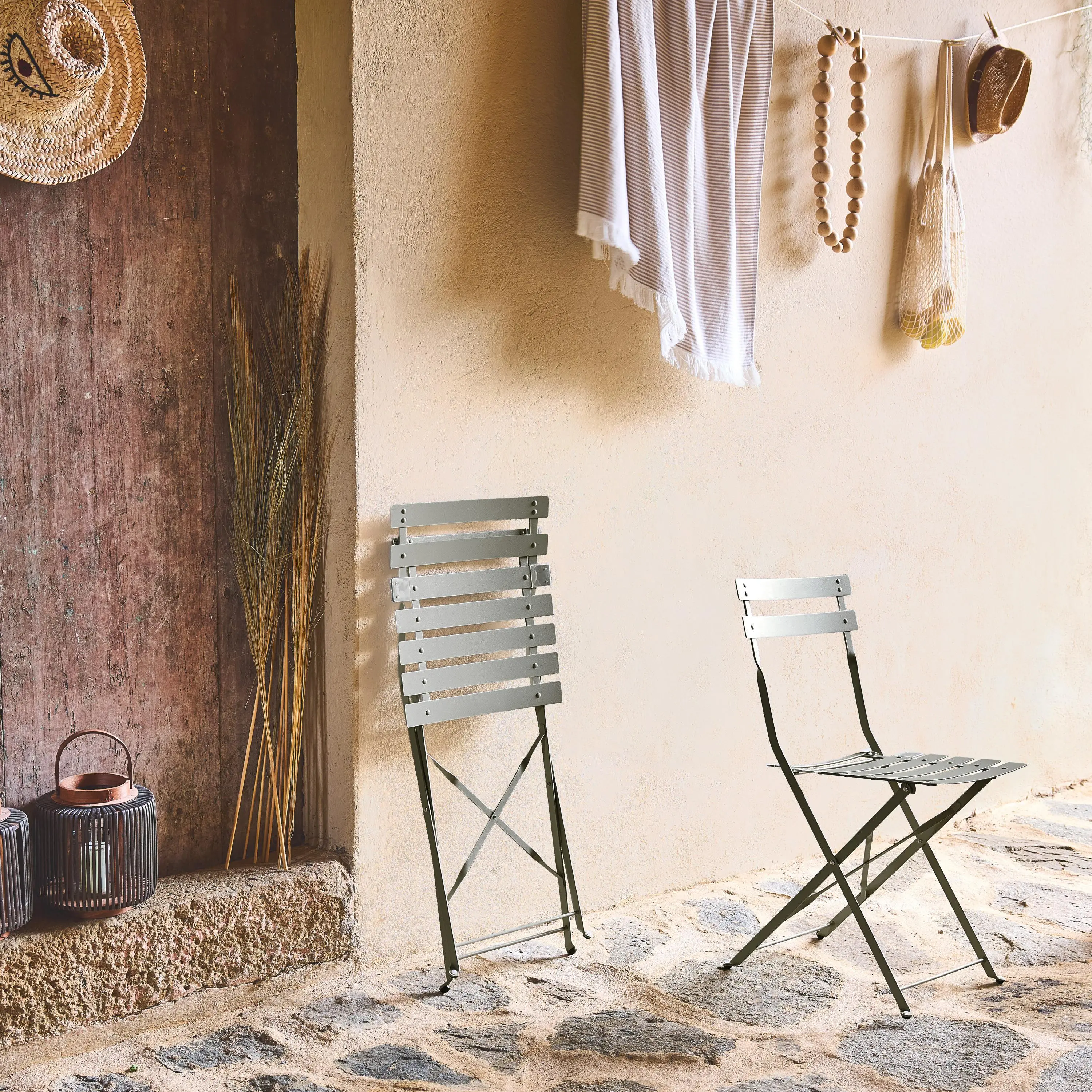 Chaise de jardin pliante métal (lot de 2)