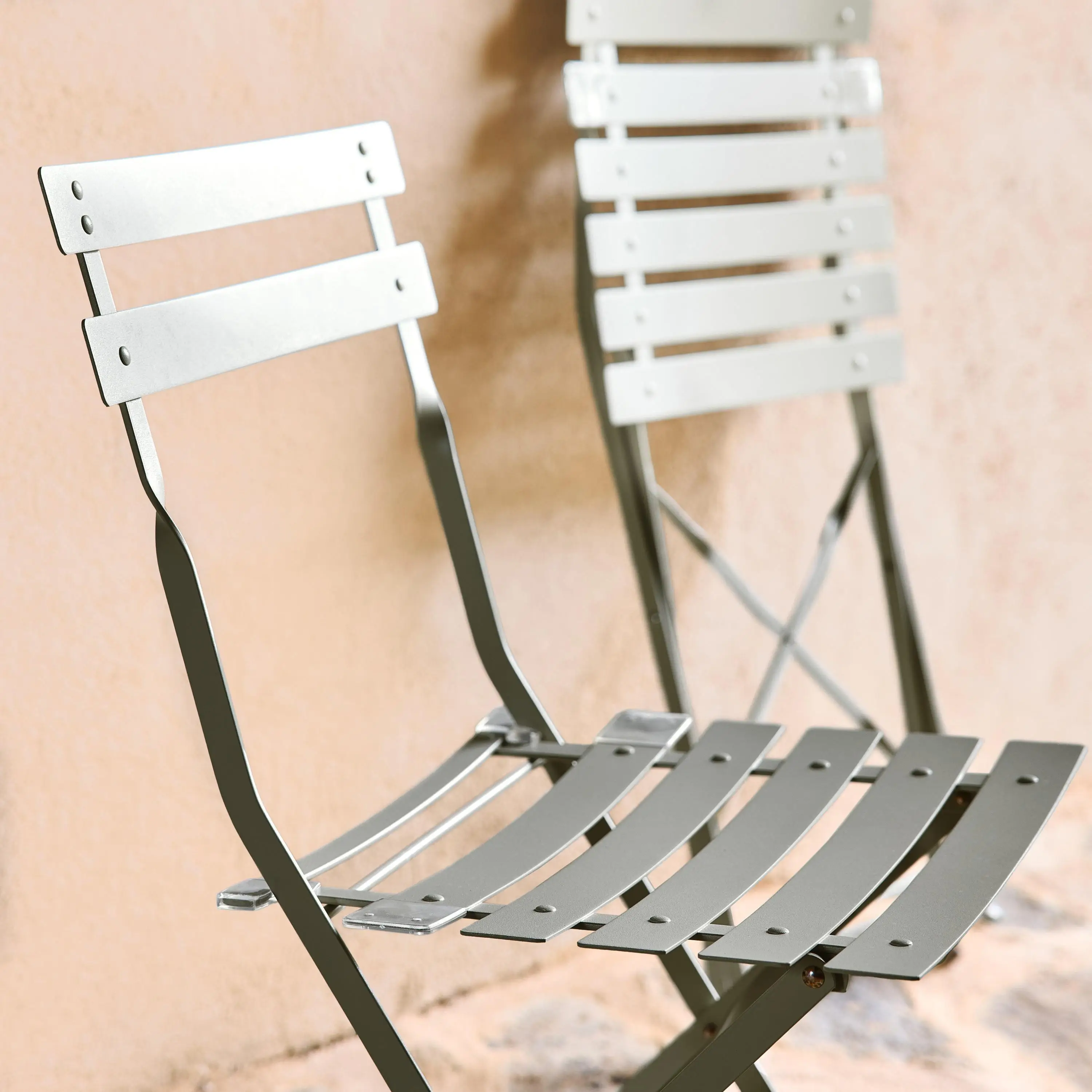 Chaise de jardin pliante métal (lot de 2)