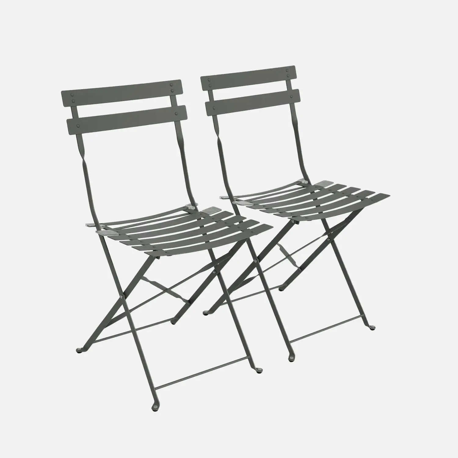 Chaise de jardin pliante métal (lot de 2)