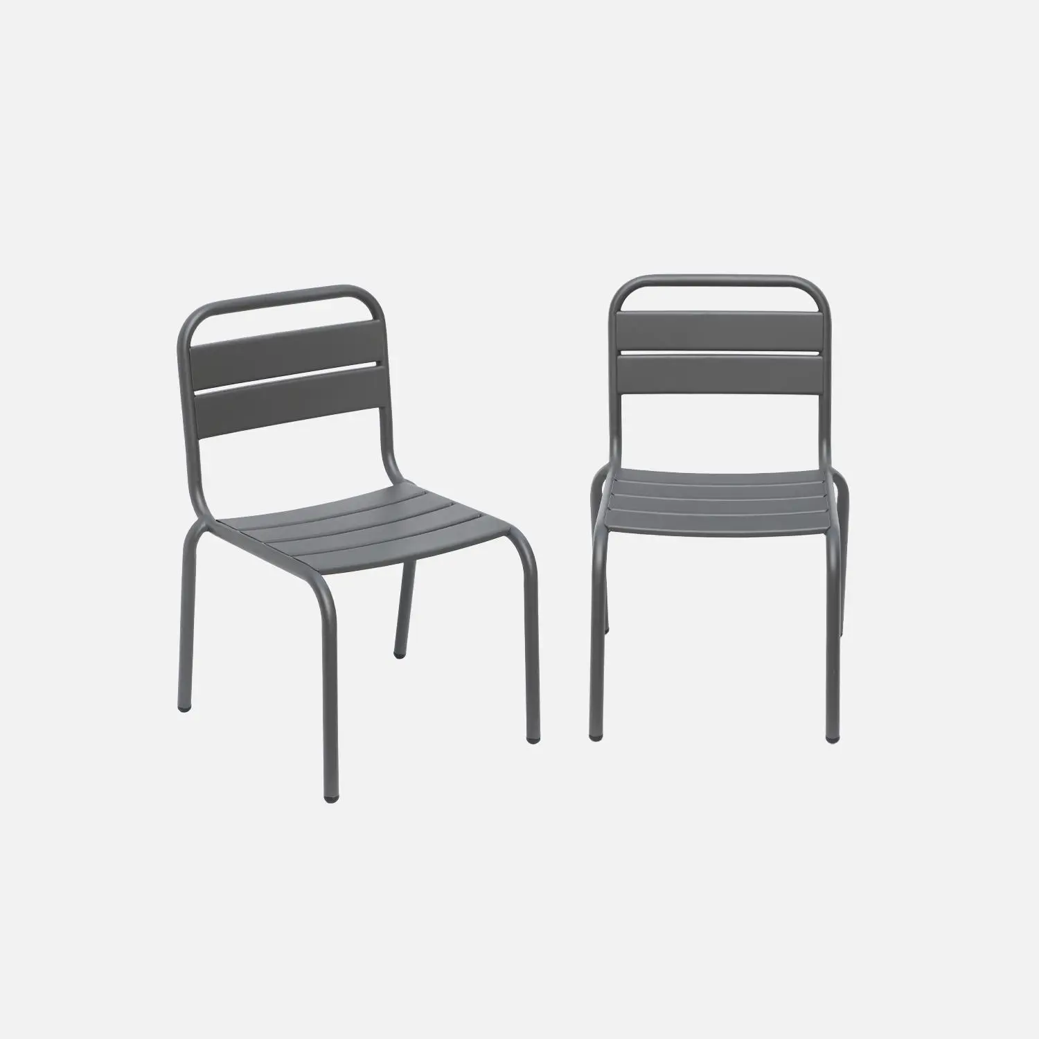 Chaise enfant, salon de jardin enfant métal (lot de 2)
