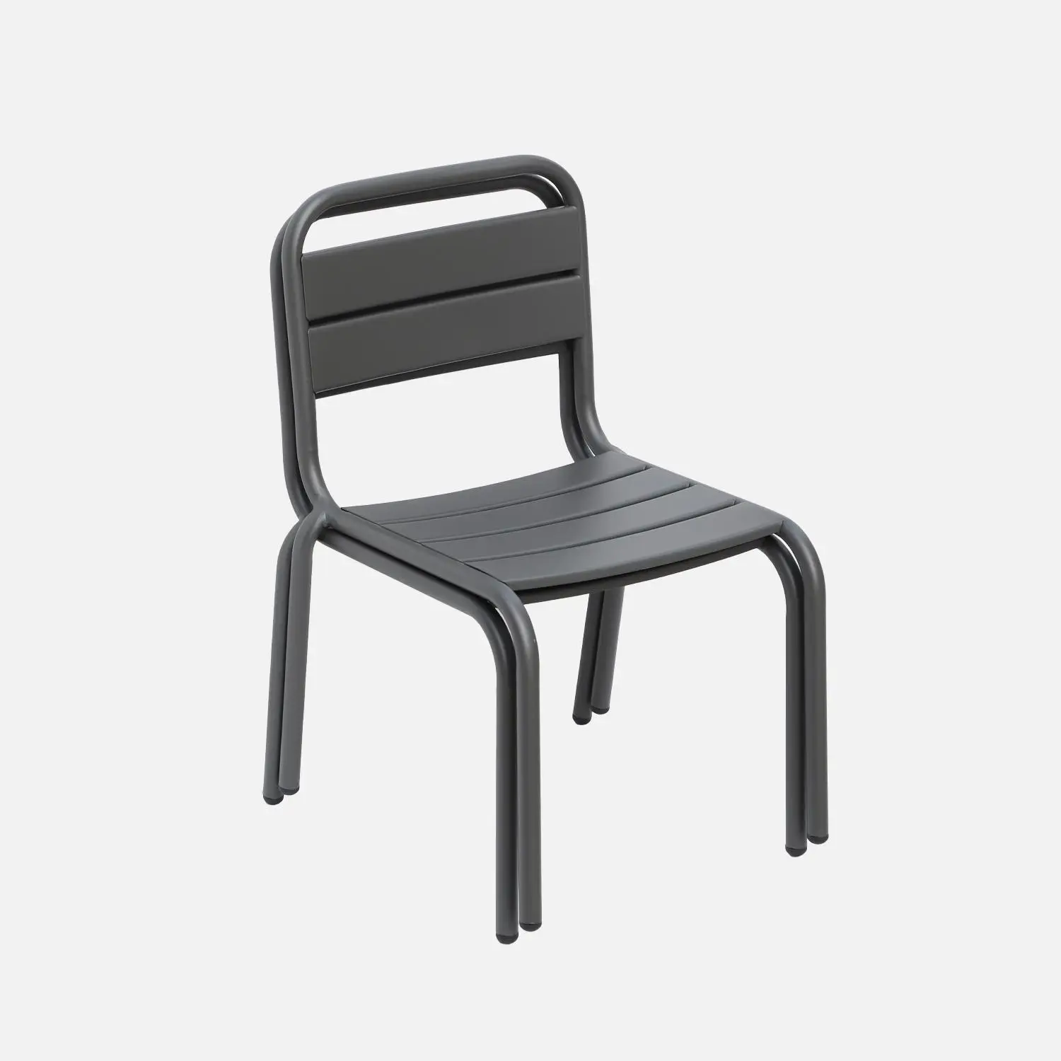 Chaise enfant, salon de jardin enfant métal (lot de 2)