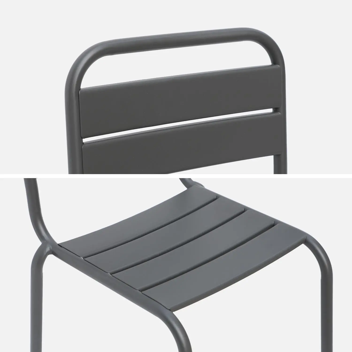 Chaise enfant, salon de jardin enfant métal (lot de 2)