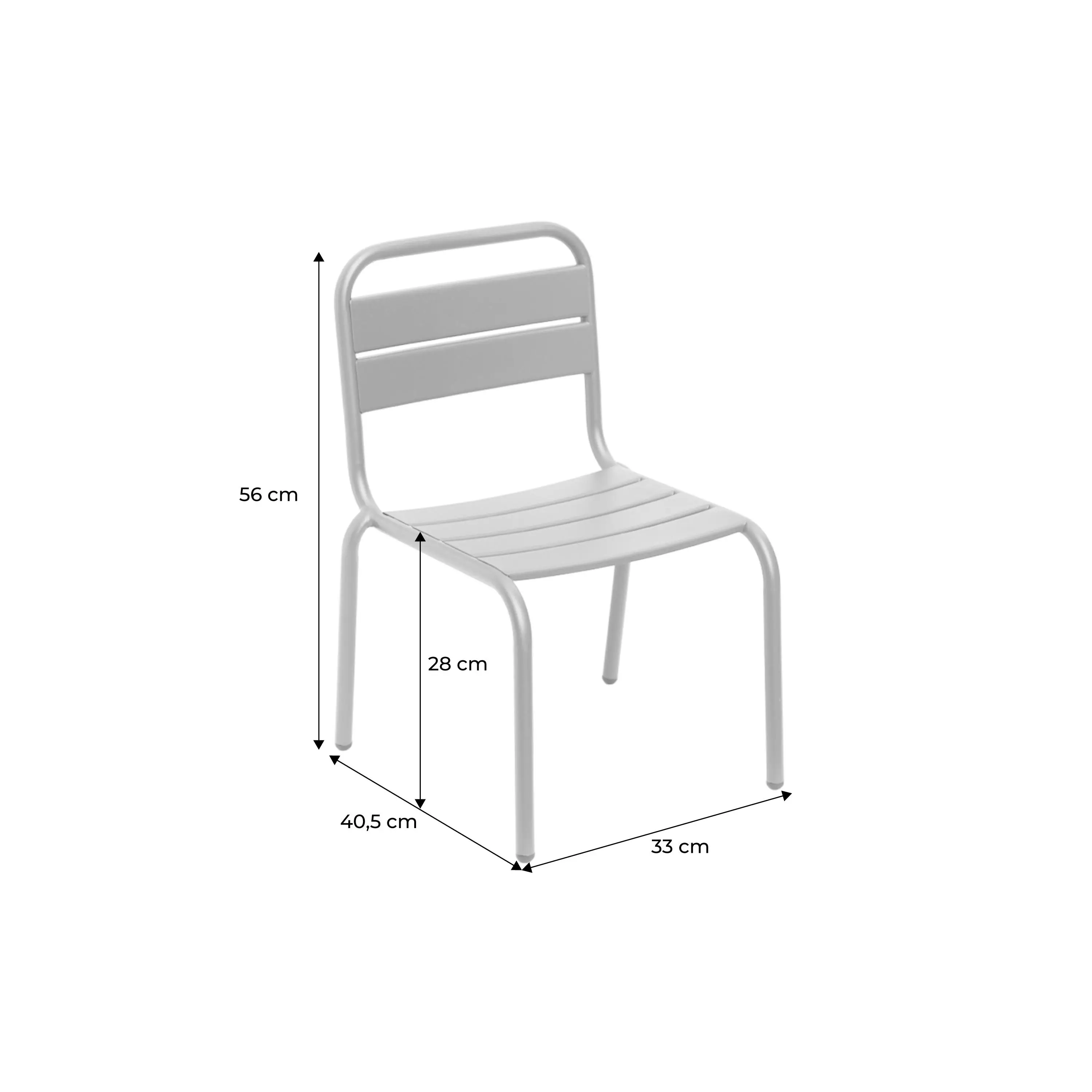 Chaise enfant, salon de jardin enfant métal (lot de 2)