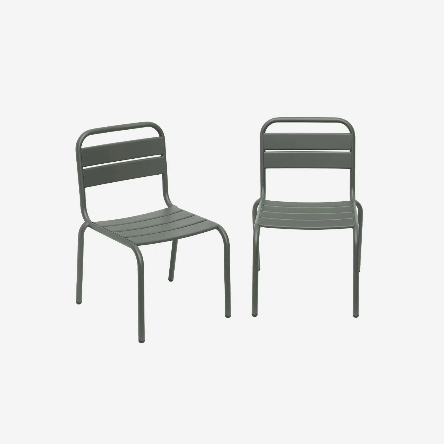 Chaise enfant, salon de jardin enfant métal (lot de 2)