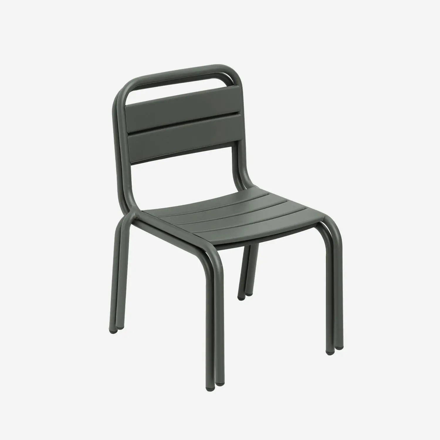 Chaise enfant, salon de jardin enfant métal (lot de 2)