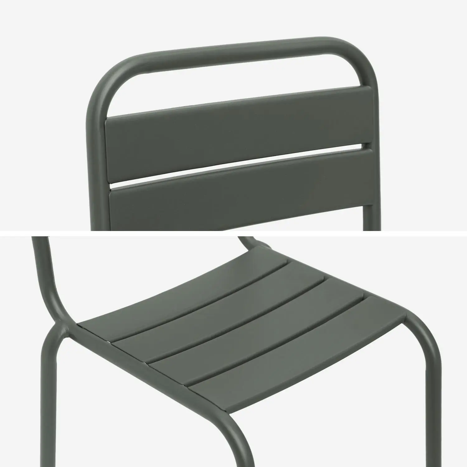 Chaise enfant, salon de jardin enfant métal (lot de 2)