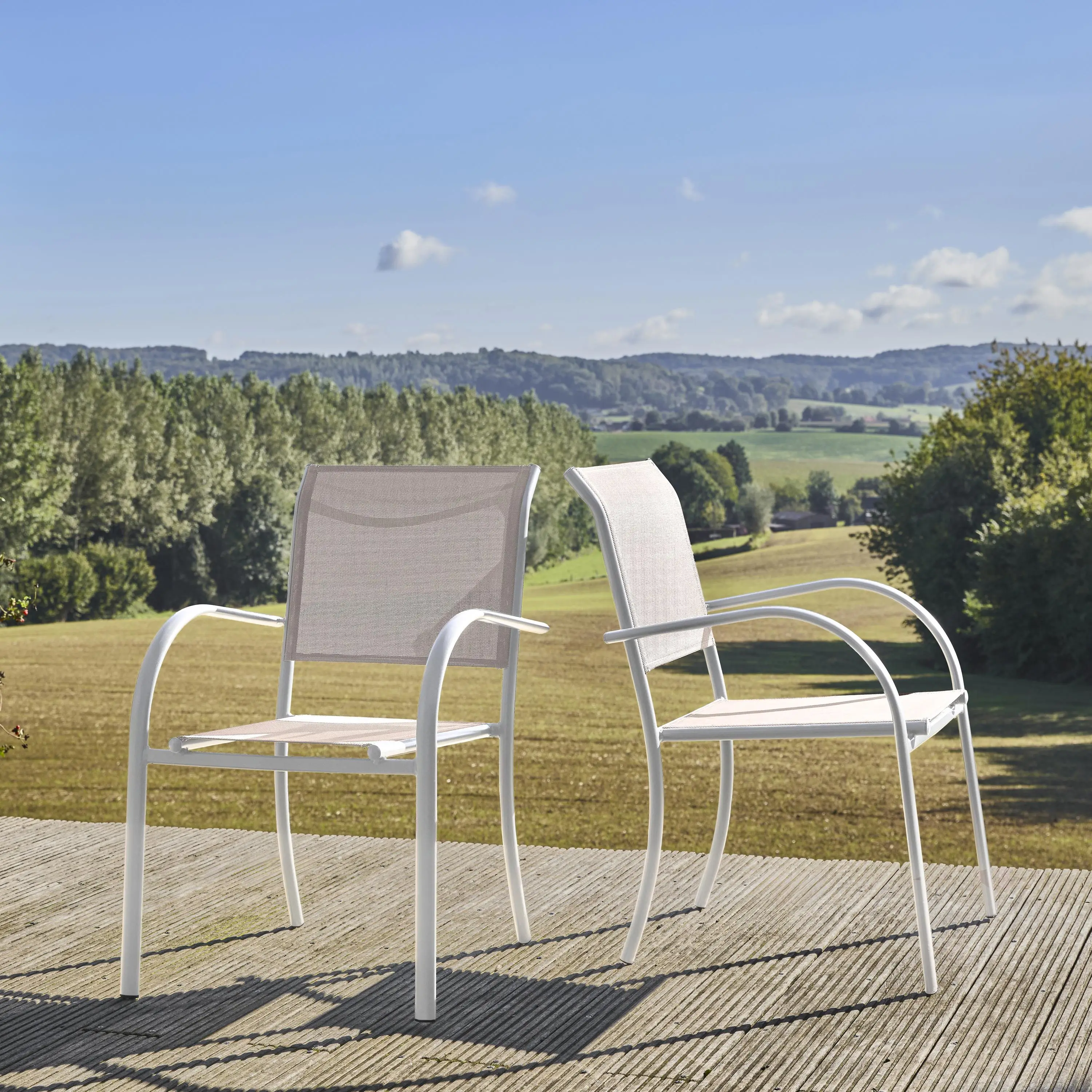 Fauteuil de jardin aluminium (lot de 2)