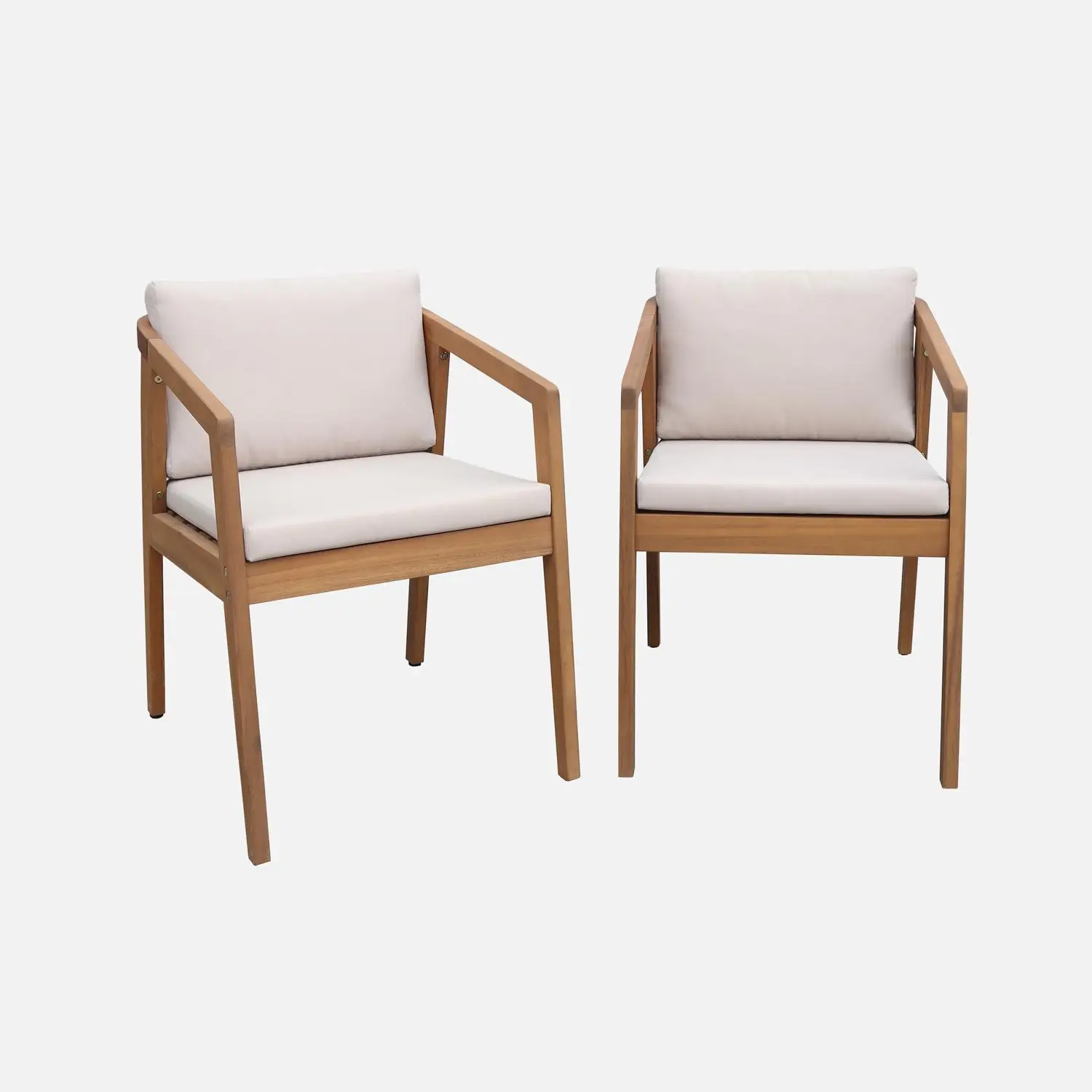 Fauteuil de jardin bois d'acacia (lot de 2)