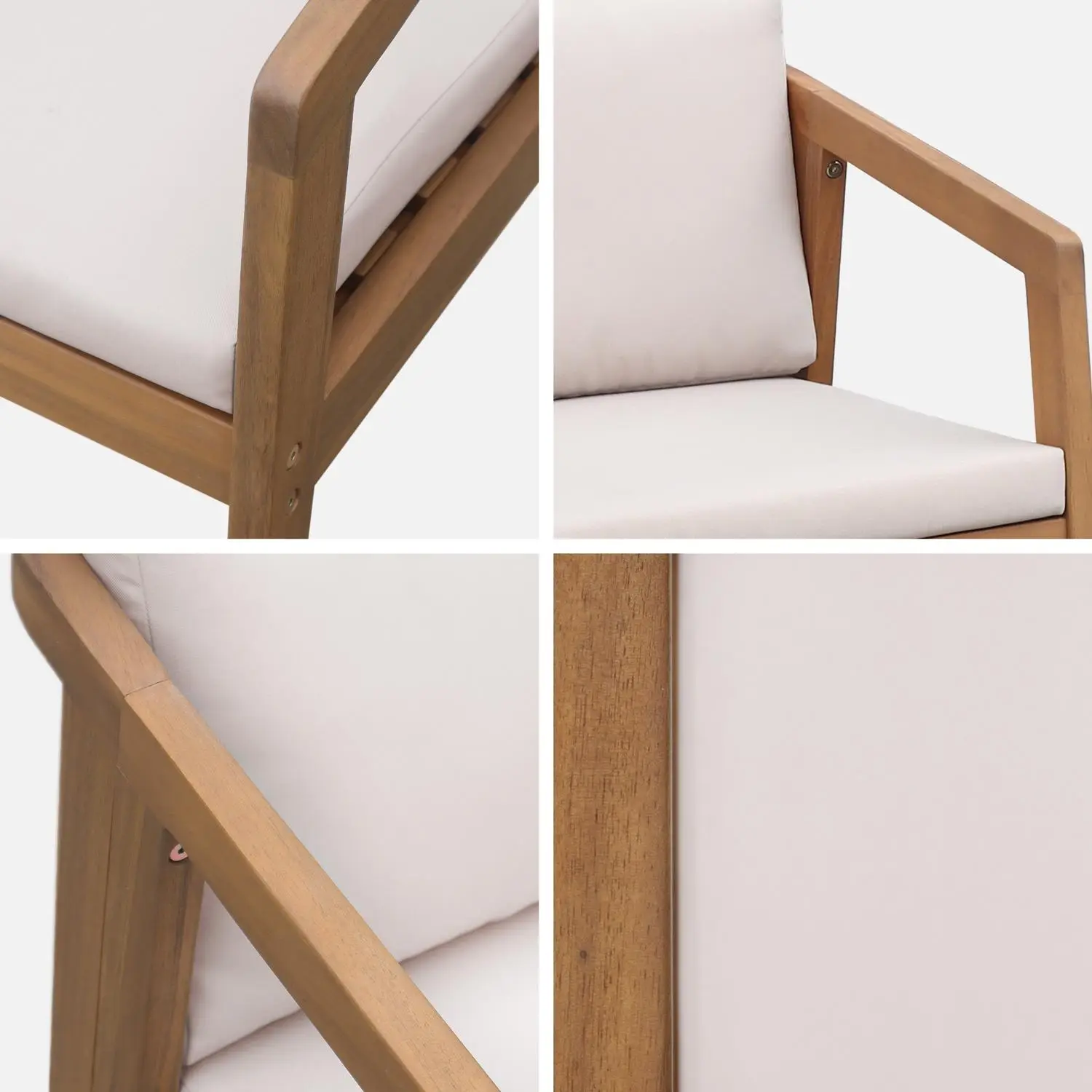 Fauteuil de jardin bois d'acacia (lot de 2)