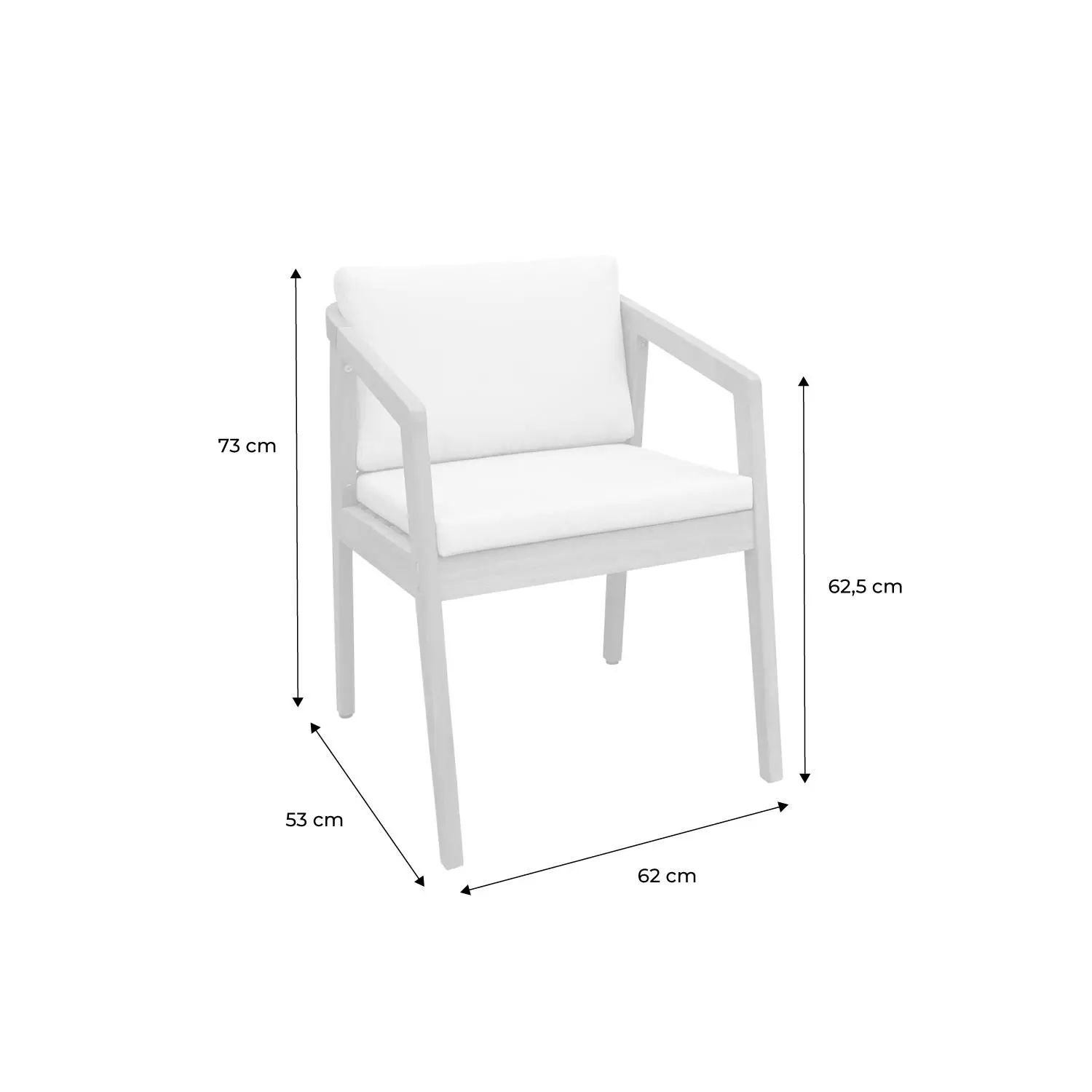 Fauteuil de jardin bois d'acacia (lot de 2)