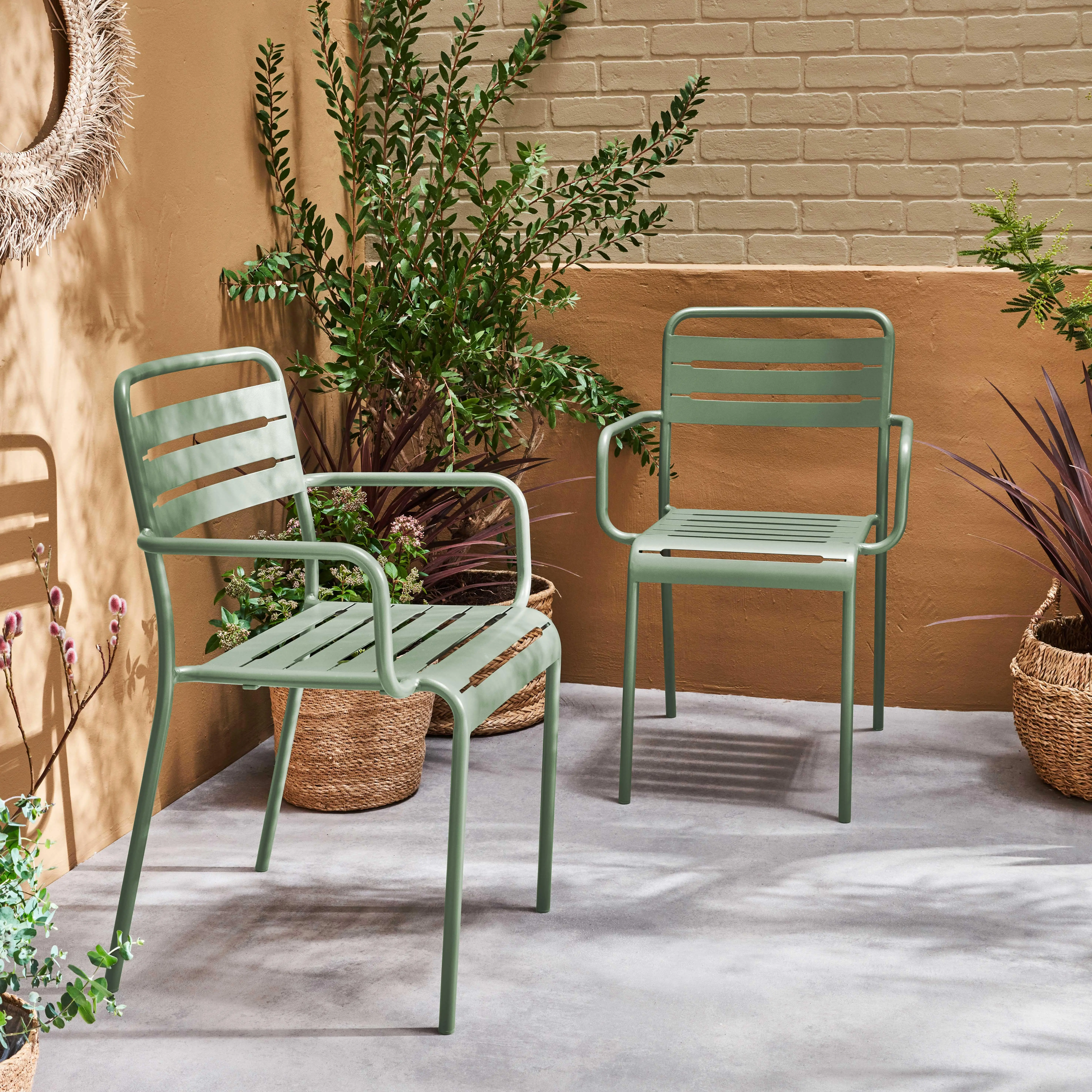 Fauteuil de jardin acier (lot de 2)