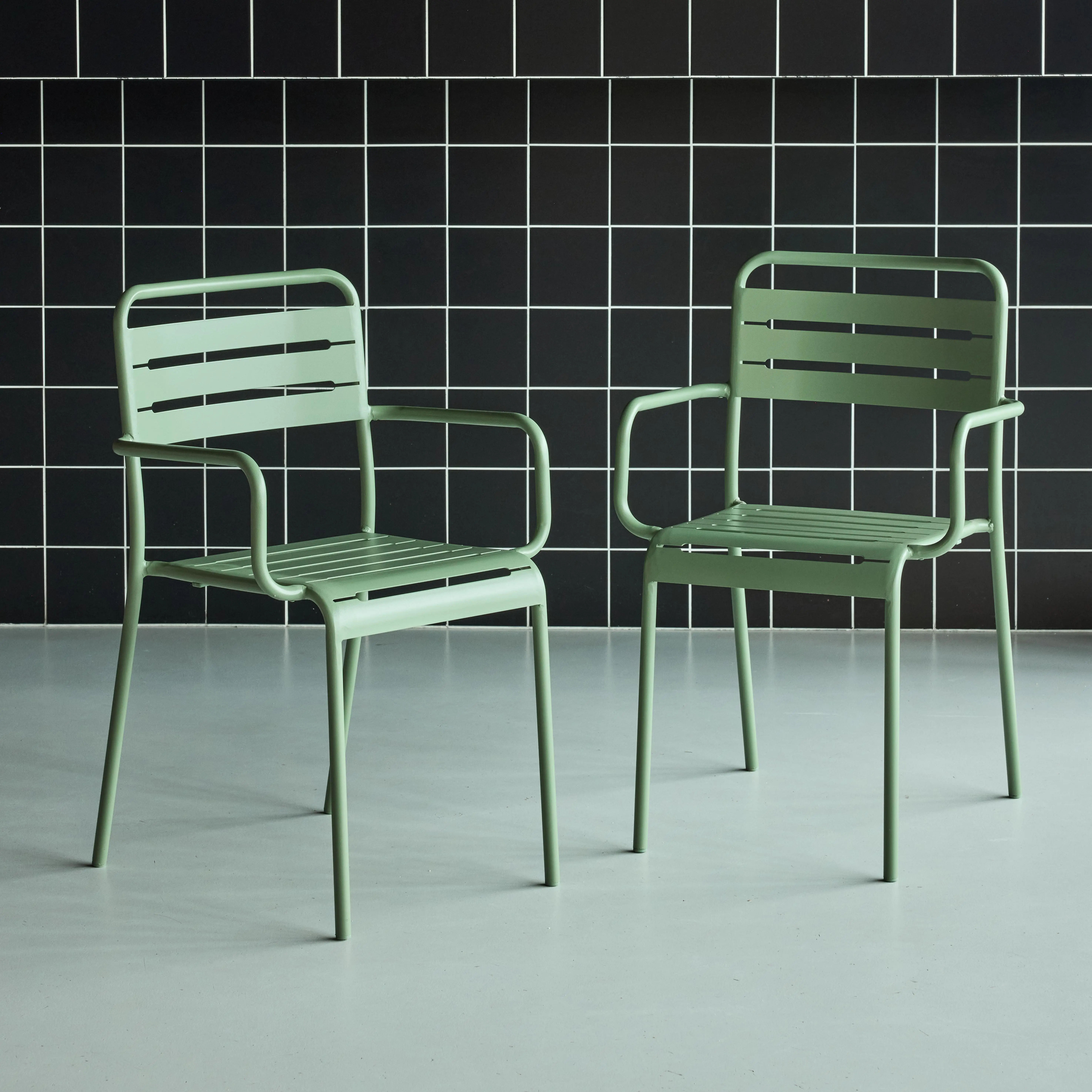 Fauteuil de jardin acier (lot de 2)