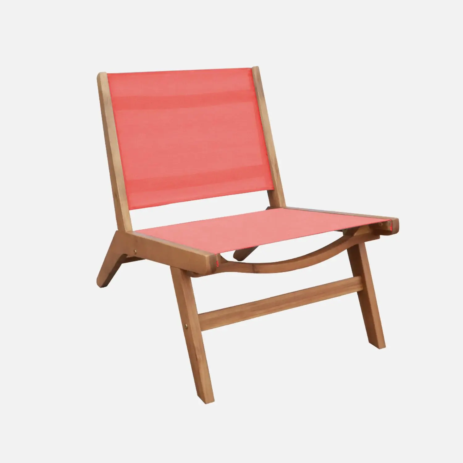 Fauteuil relax bois d'acacia et textilène (lot de 2)