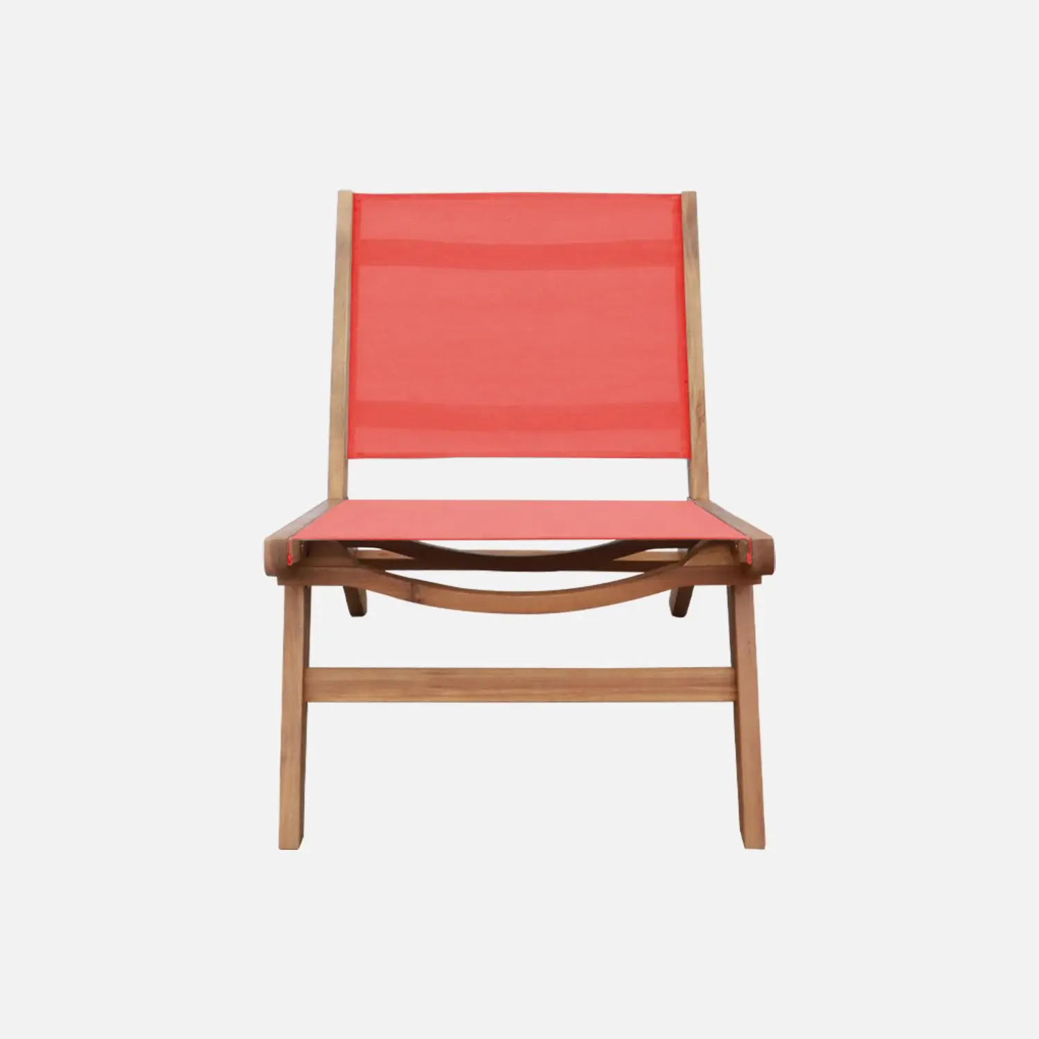 Fauteuil relax bois d'acacia et textilène (lot de 2)
