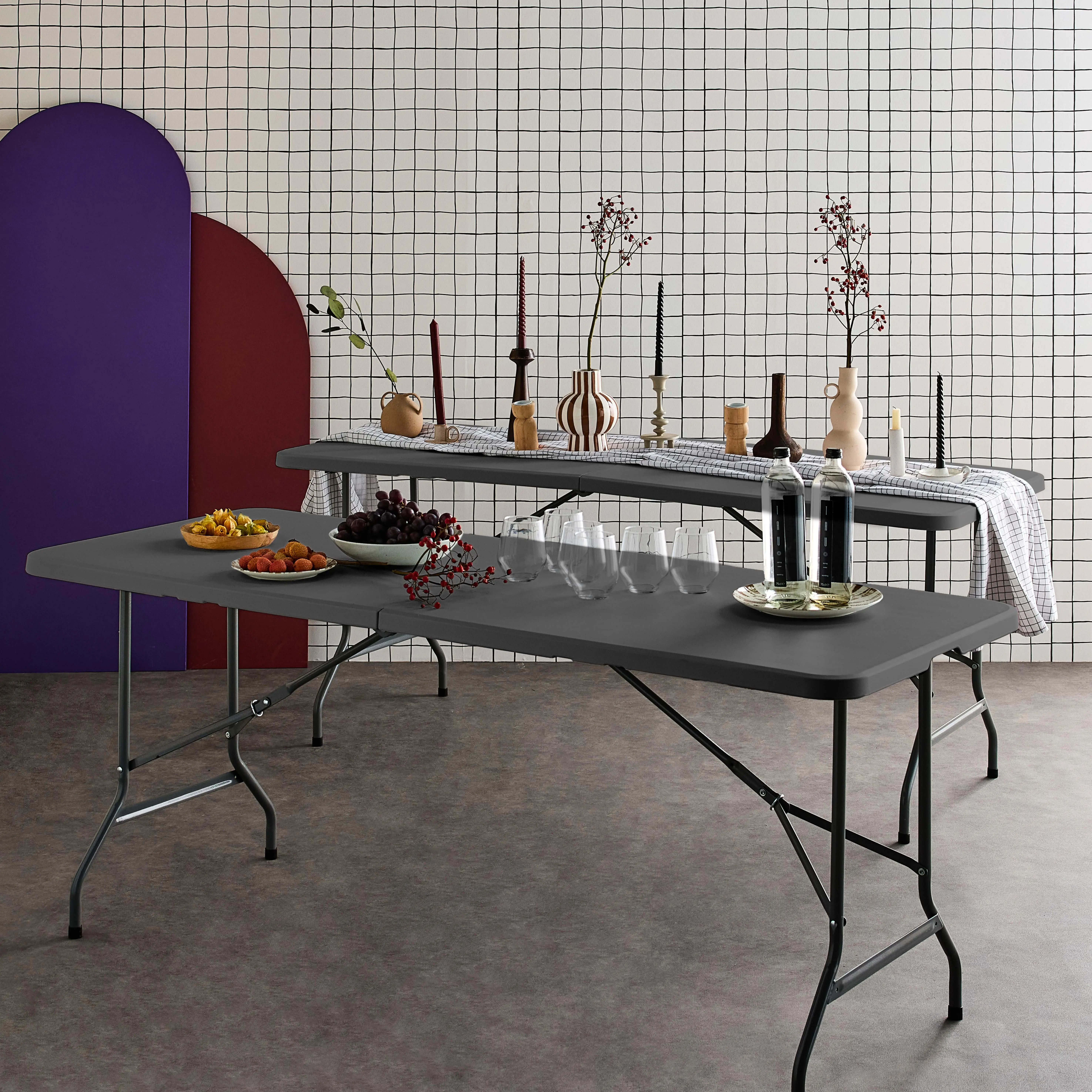 Table de réception pliante plastique (lot de 2)
