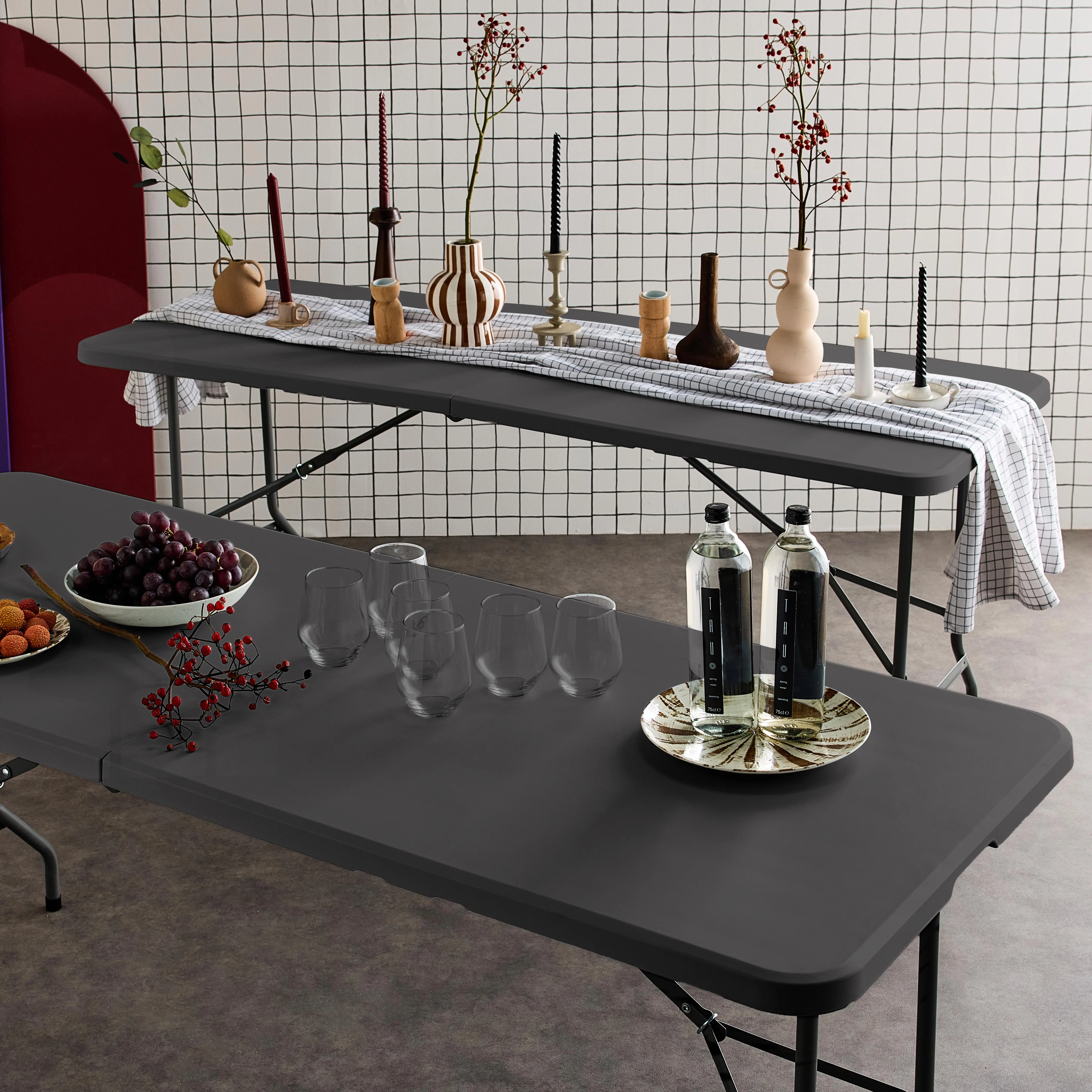 Table de réception pliante plastique (lot de 2)