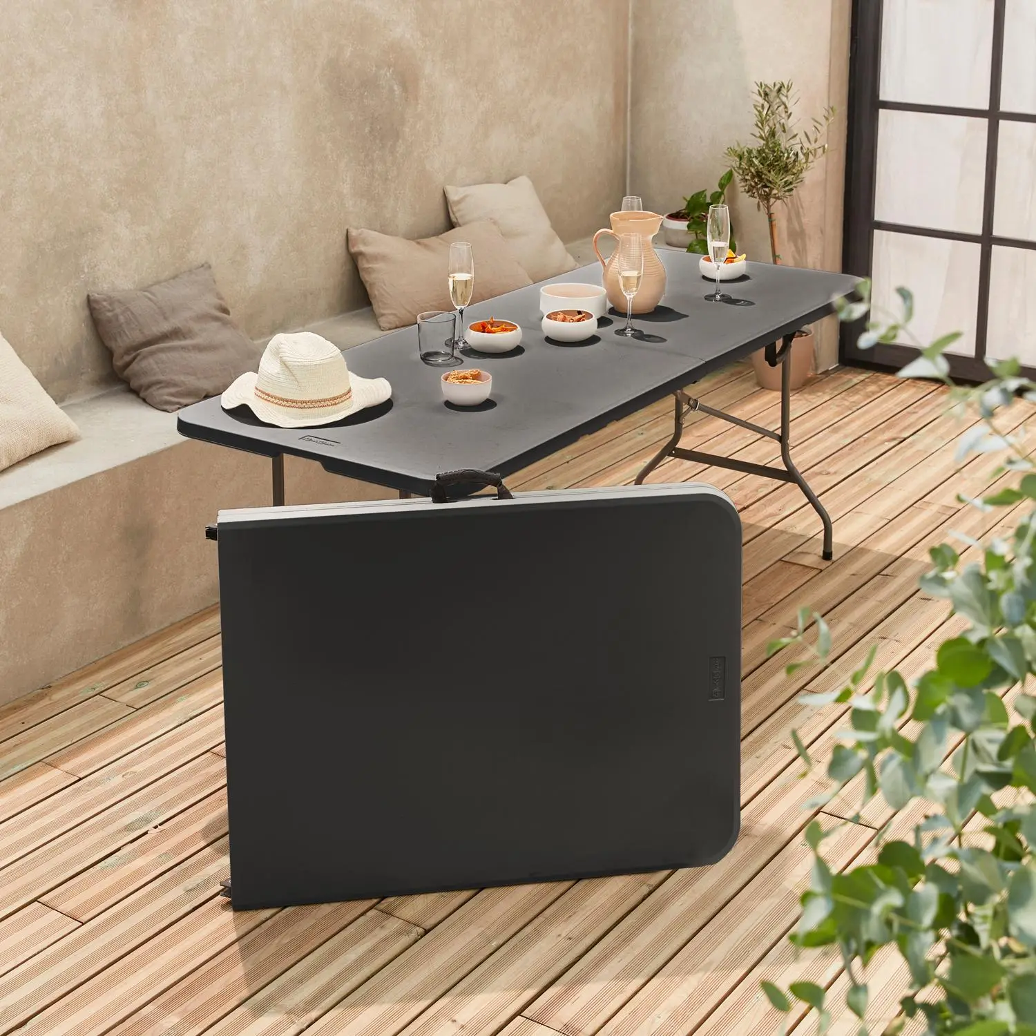 Table de réception pliante plastique (lot de 2)