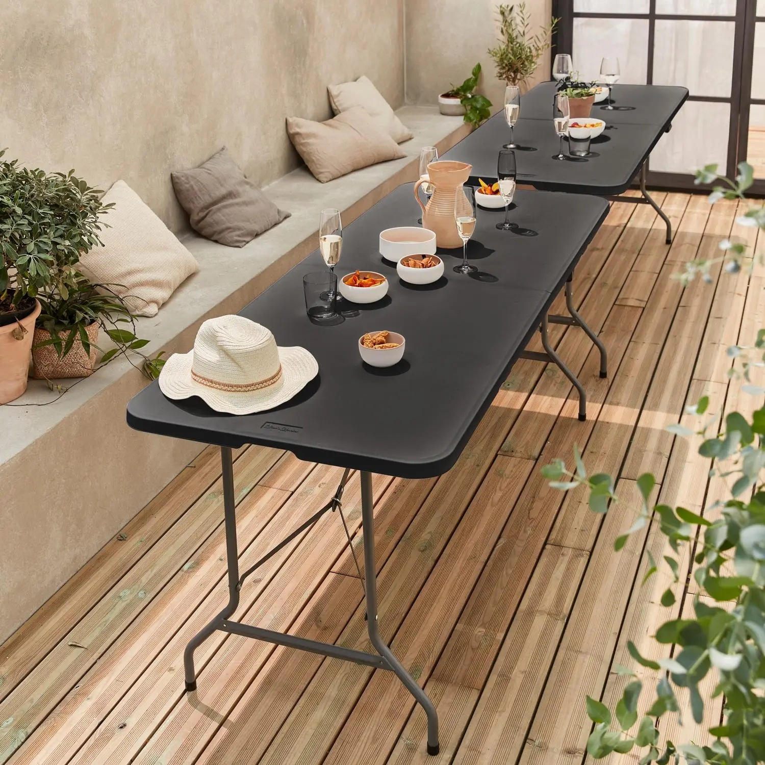 Table de réception pliante plastique (lot de 2)