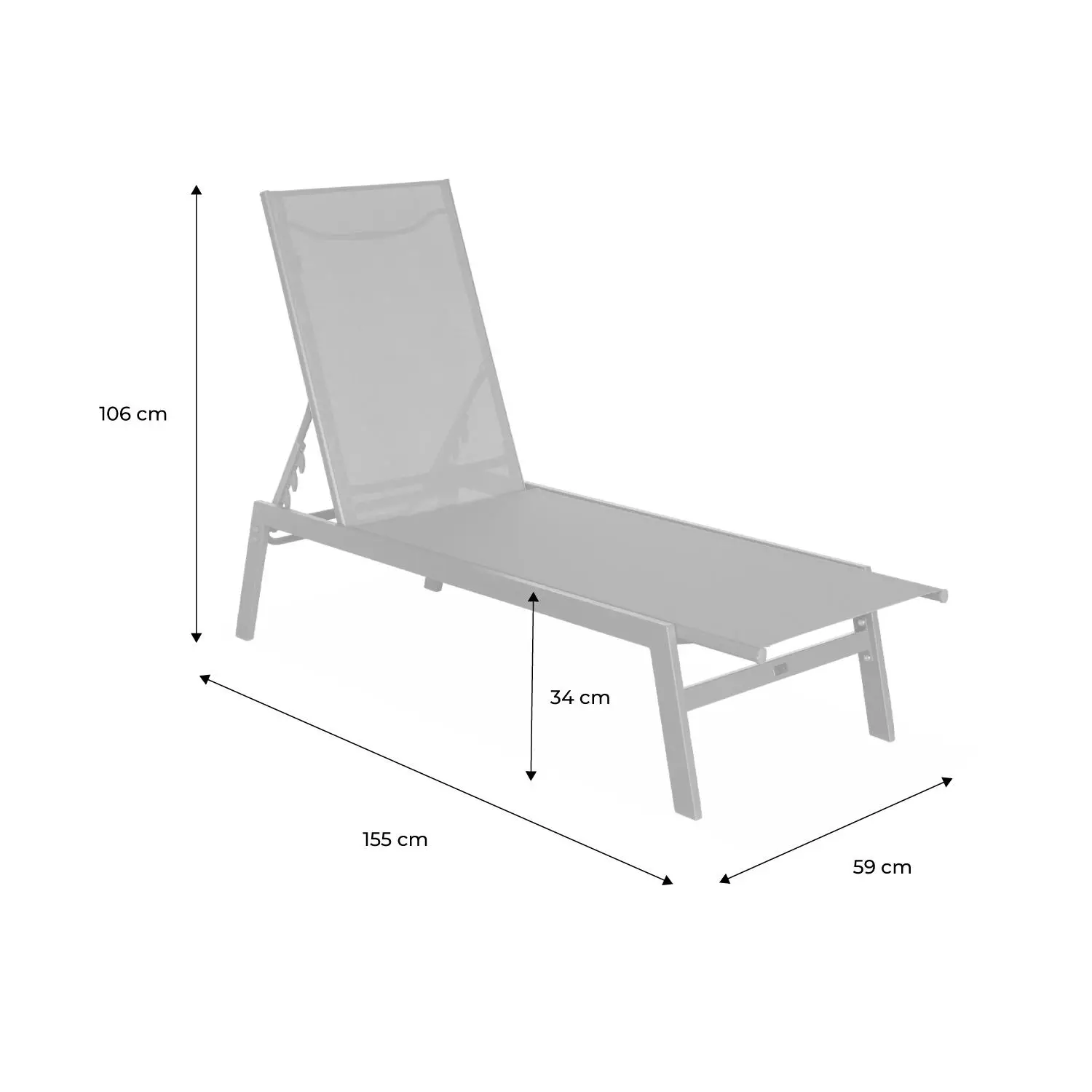 Transat acier multi positions (lot de 2)