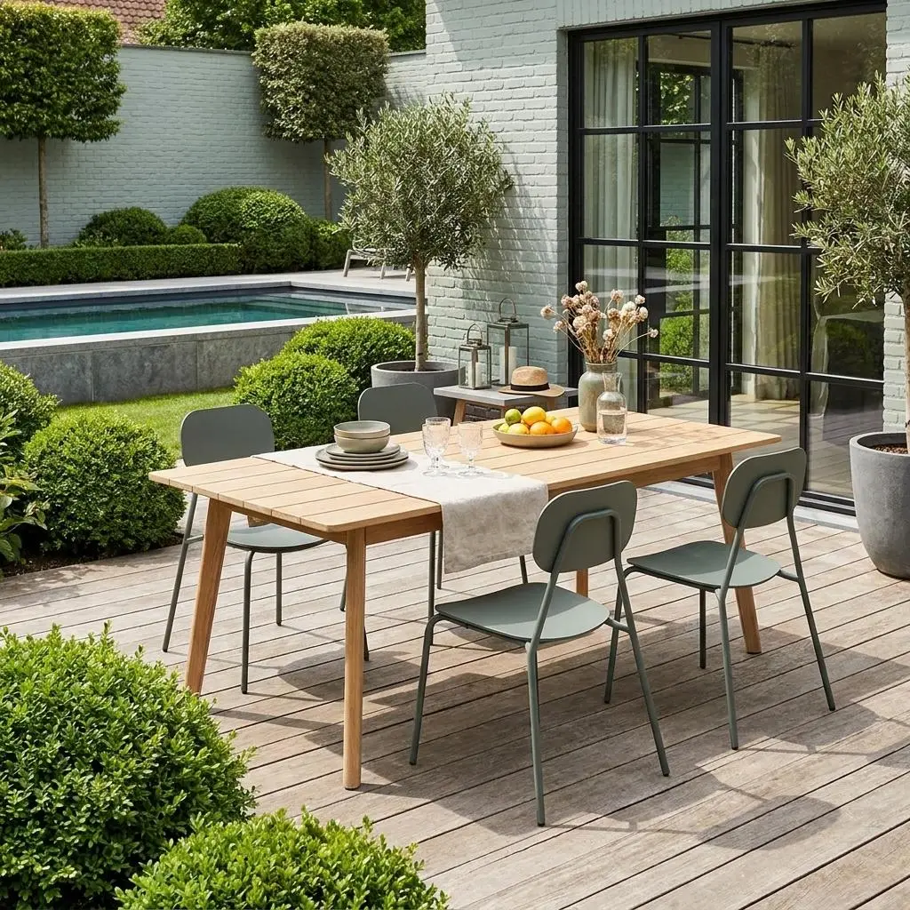 Chaise de jardin aluminium (lot de 4)